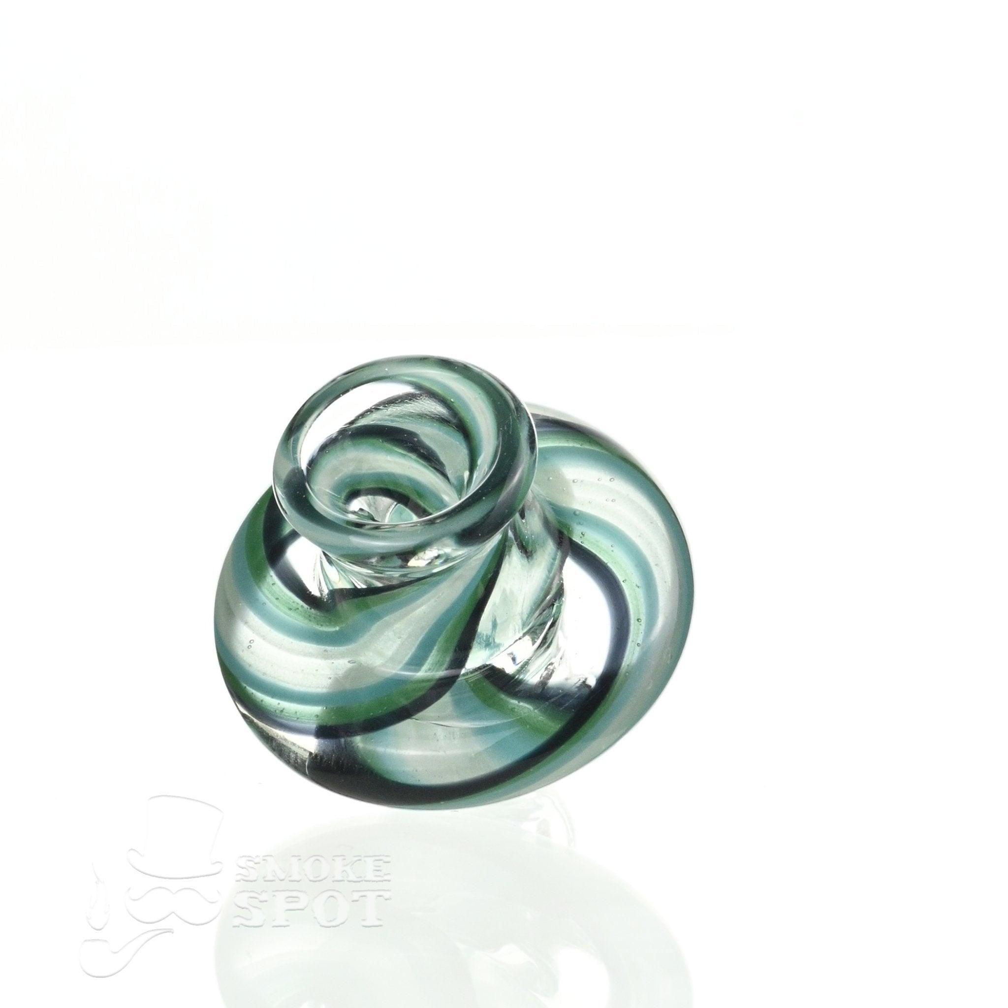 Top view of Augy Spinner Cap Fully Worked #15 glass carb cap