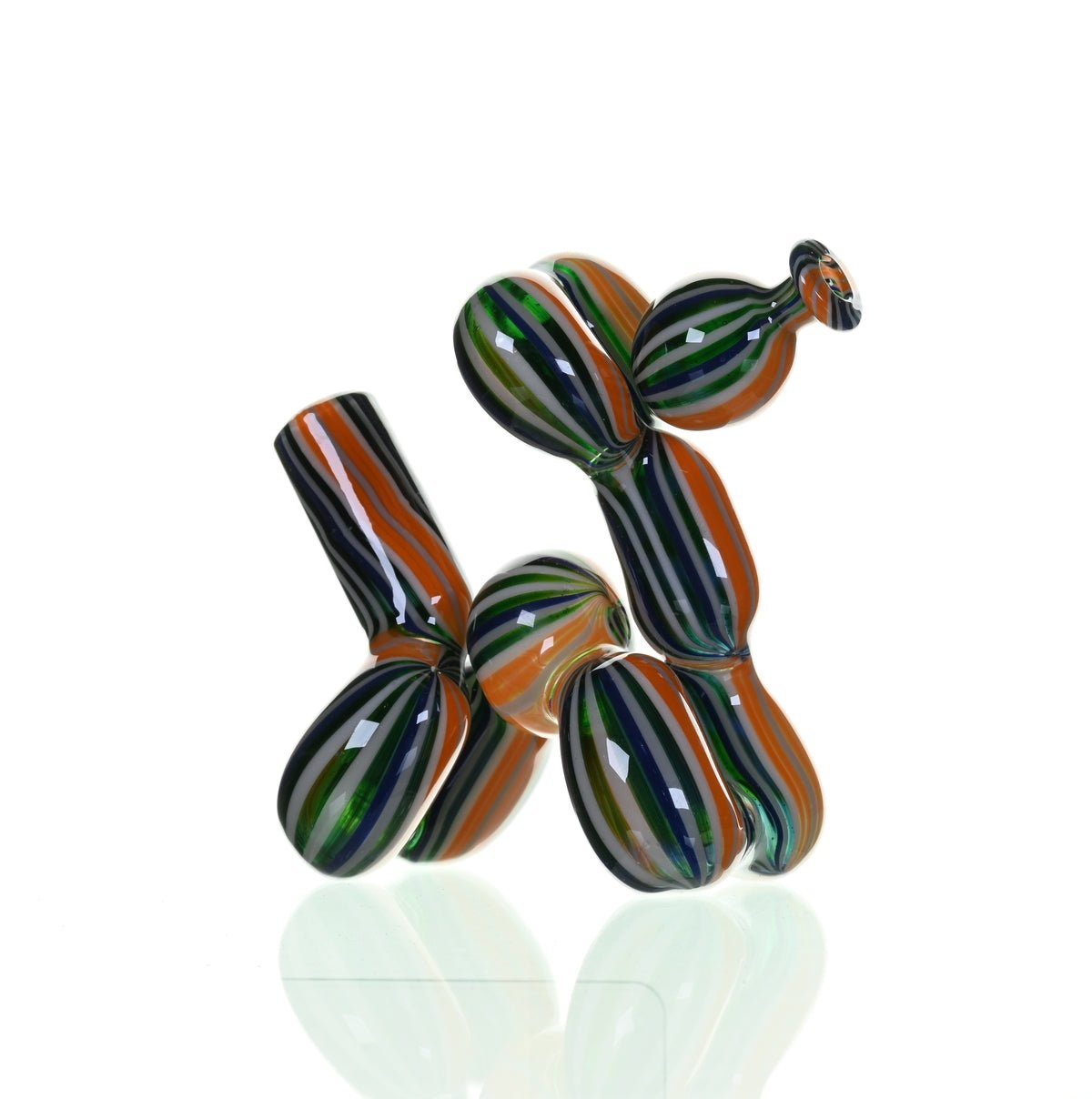 Close-up of BLITZKRIEGA MINI BALLOON GIRAFFE #104 glass rig details