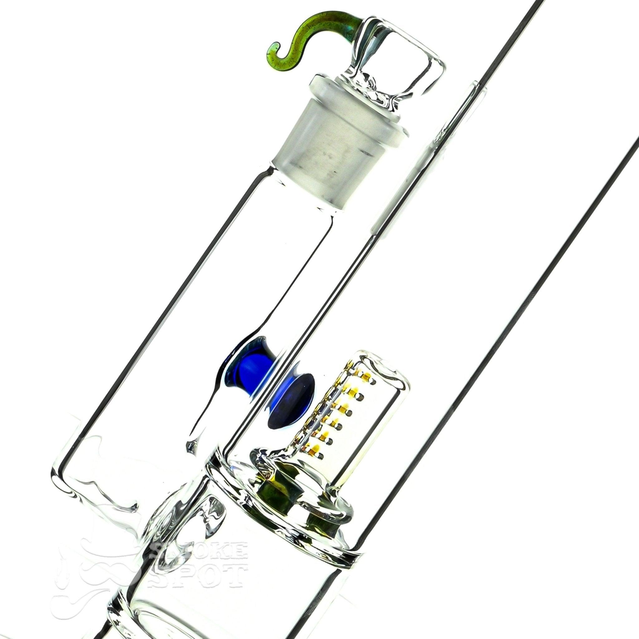 captain hook 16 inch straight full size natty mast slime green & blue - Smoke Spot Smoke Shop