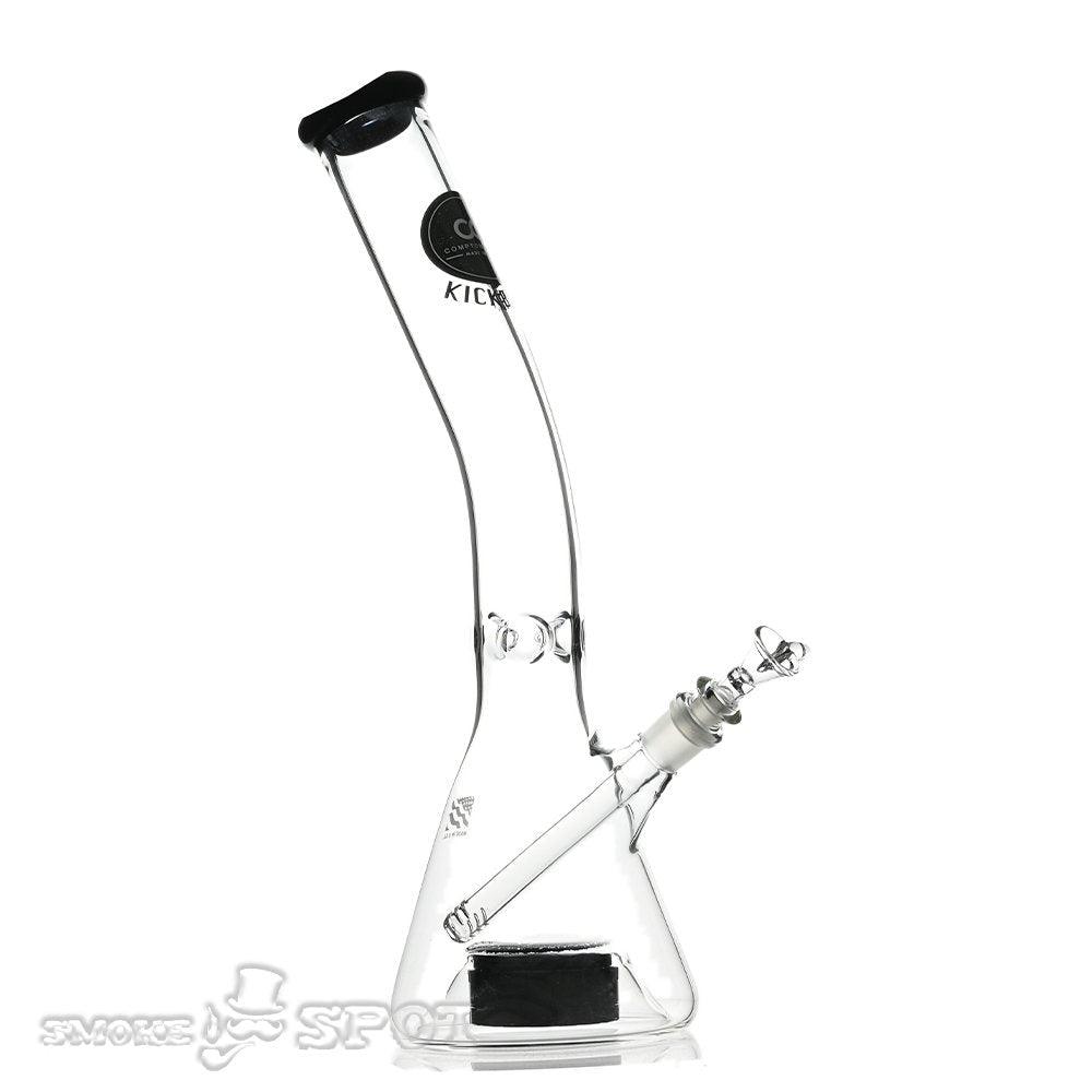 Compton Grinder Glass Kickback 15 inch bent with aattached grinder - Smoke Spot Smoke Shop