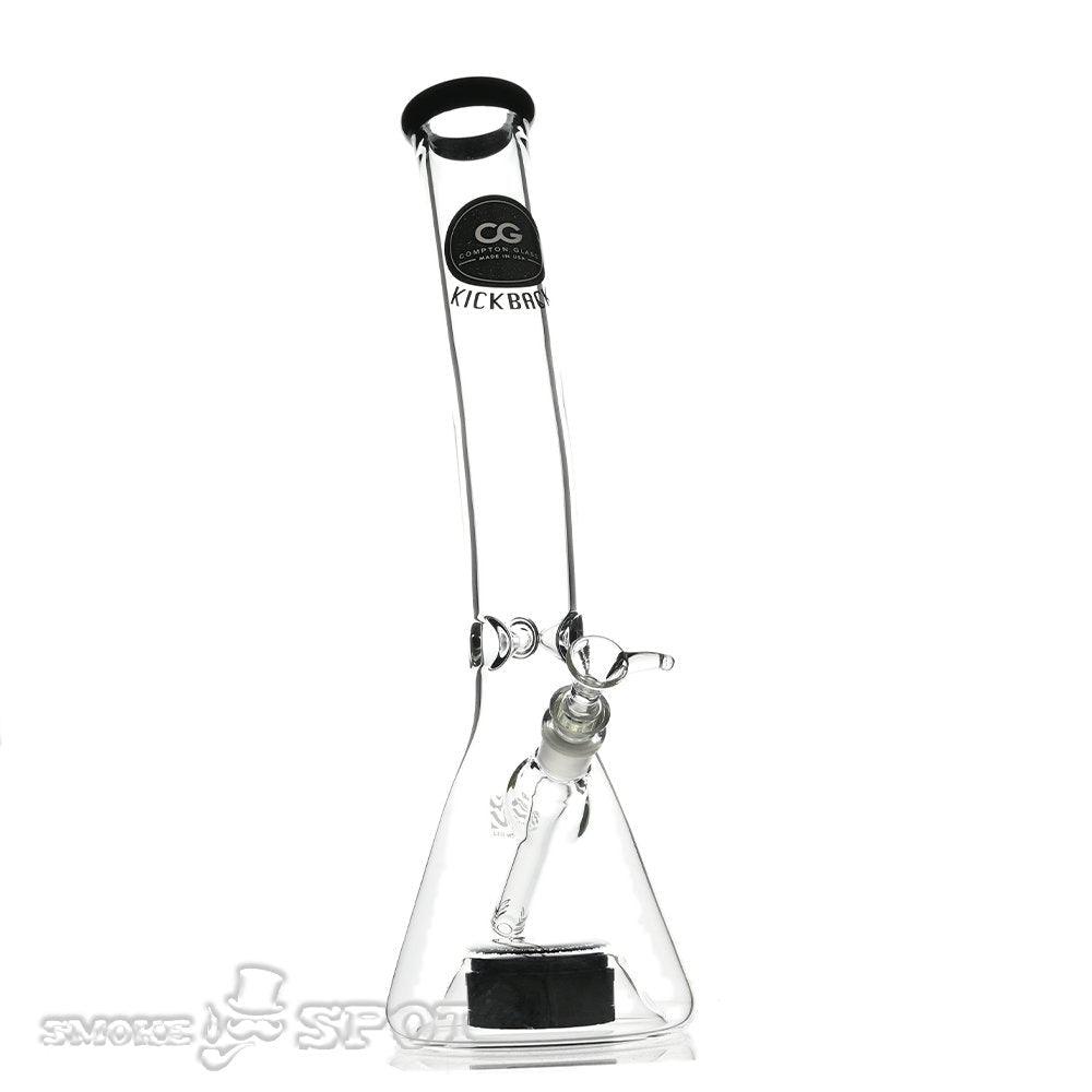 Compton Grinder Glass Kickback 15 inch bent with aattached grinder - Smoke Spot Smoke Shop