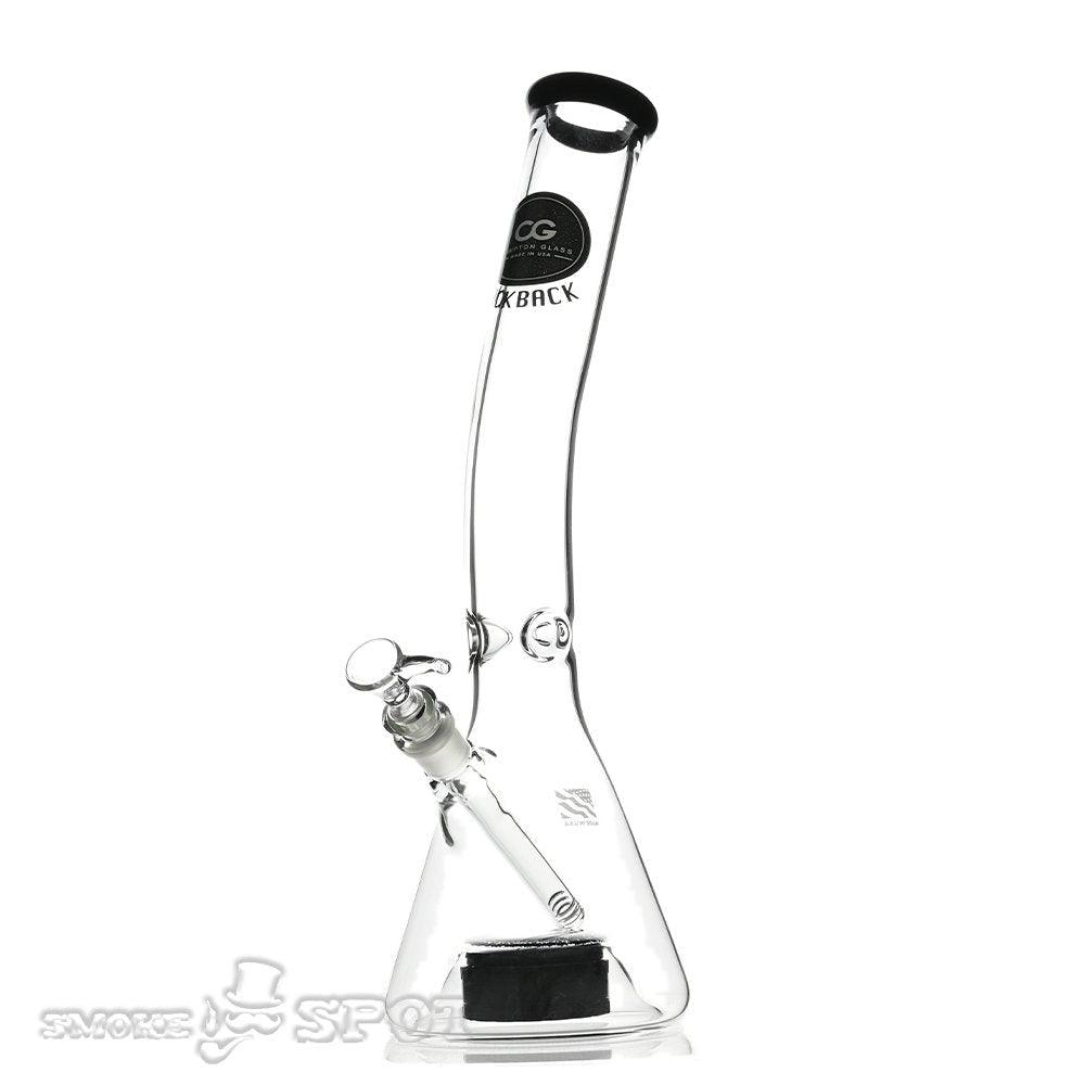Compton Grinder Glass Kickback 15 inch bent with aattached grinder - Smoke Spot Smoke Shop