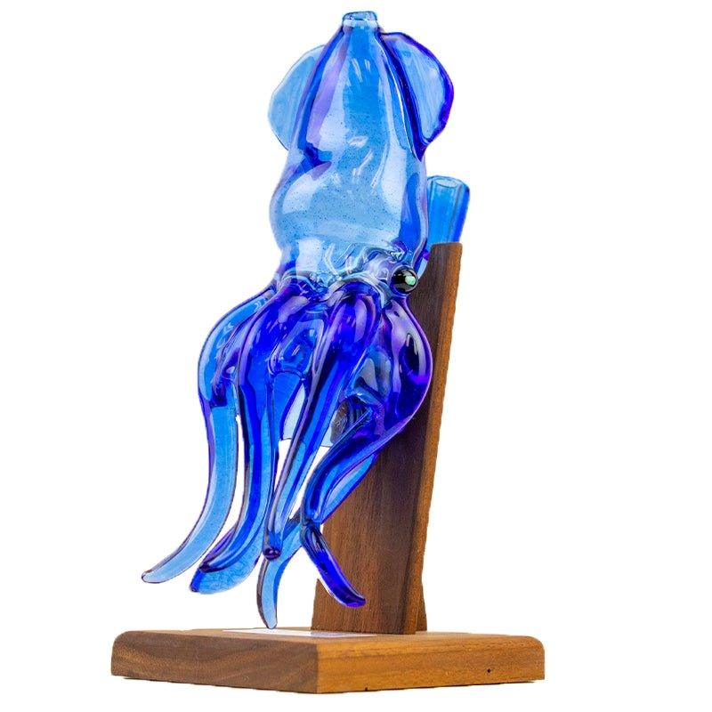 Glassical Creations Waterpipe Deep Sea, Light Blue Cobalt Squid by Glassical Creations
