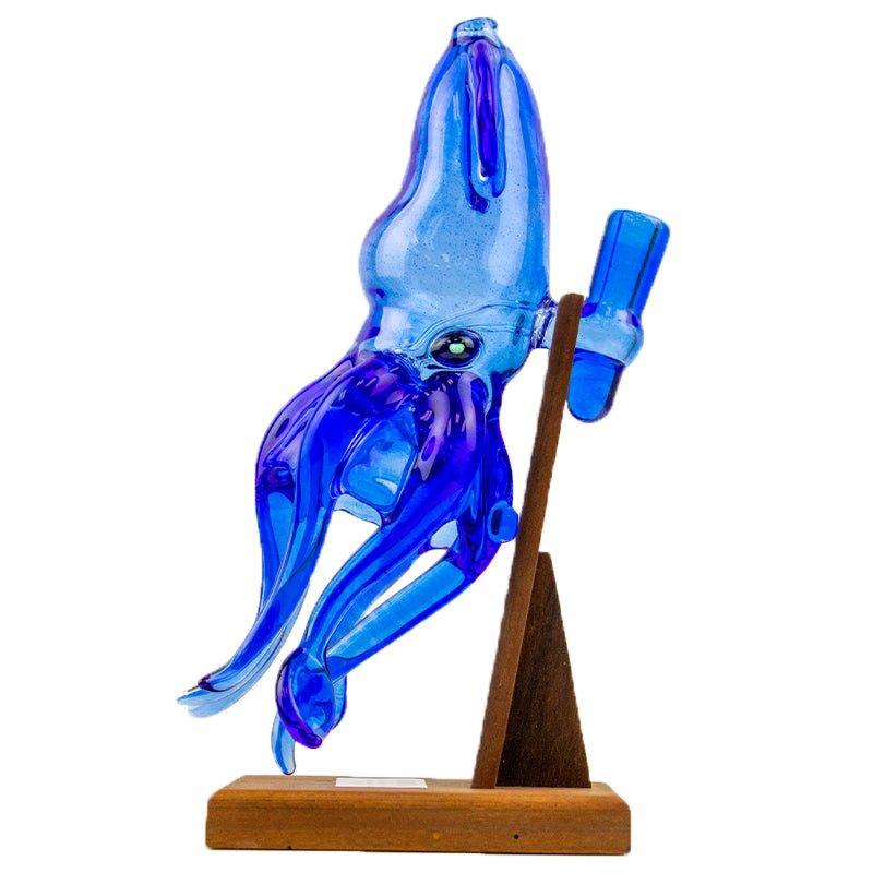 Glassical Creations Waterpipe Deep Sea, Light Blue Cobalt Squid by Glassical Creations