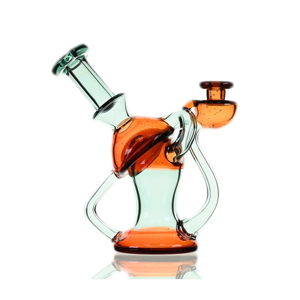 Side view of Dream Lab Tallboy Biosphere glass recycler rig