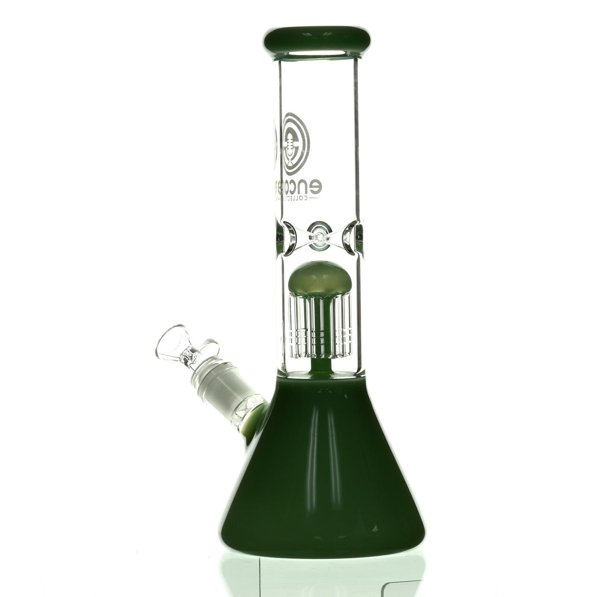 ENCORE 12" BEAKER W/TREE PERC MILKY GREEN - Smoke Spot Smoke Shop