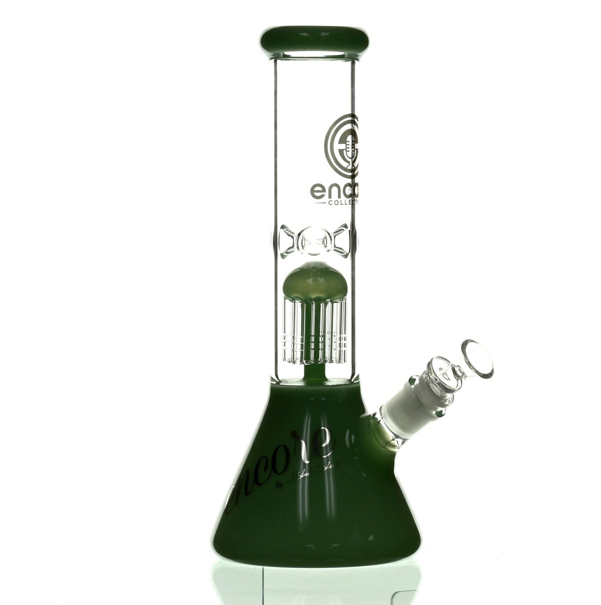 ENCORE 12" BEAKER W/TREE PERC MILKY GREEN - Smoke Spot Smoke Shop