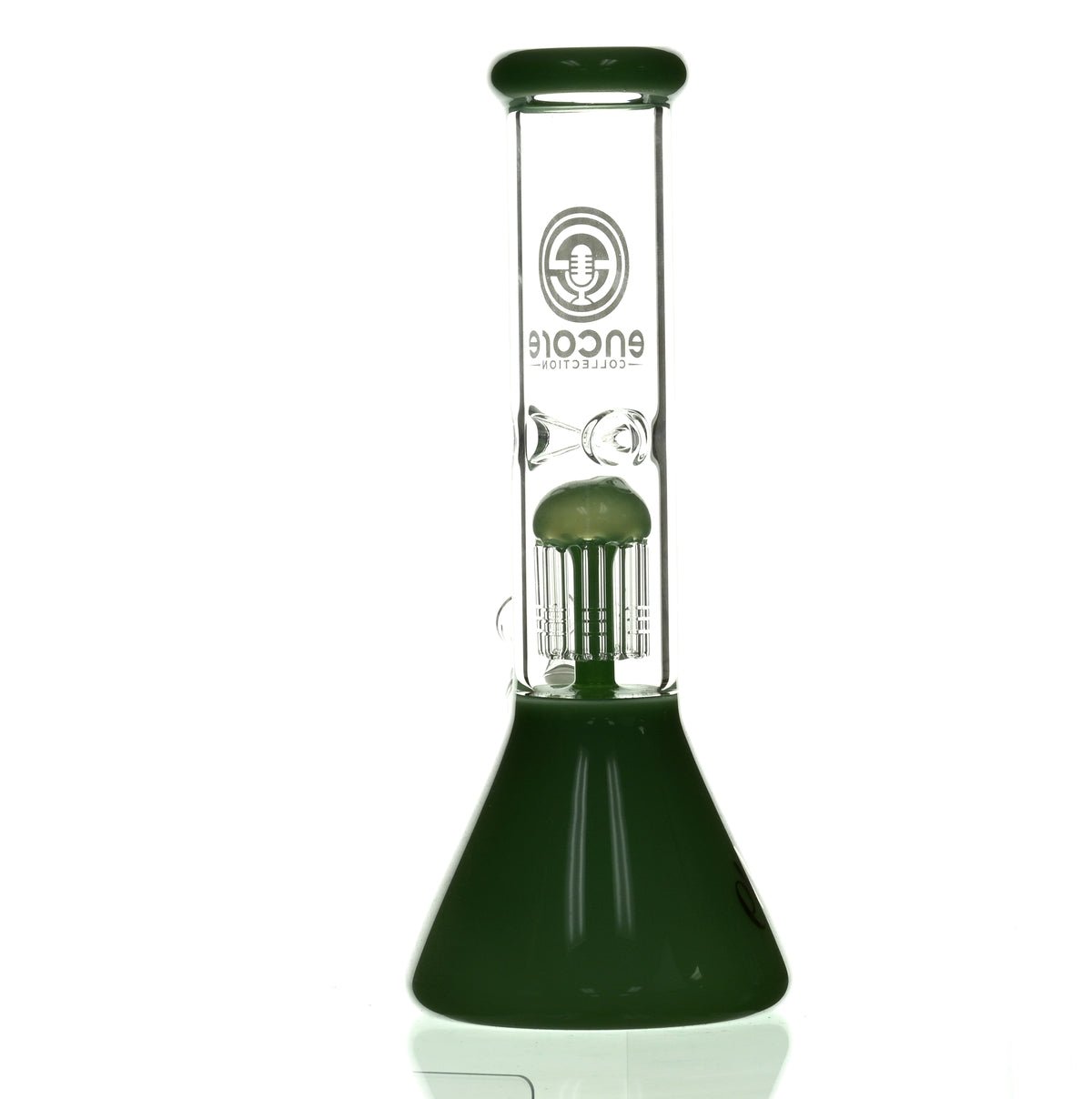 ENCORE 12" BEAKER W/TREE PERC MILKY GREEN - Smoke Spot Smoke Shop