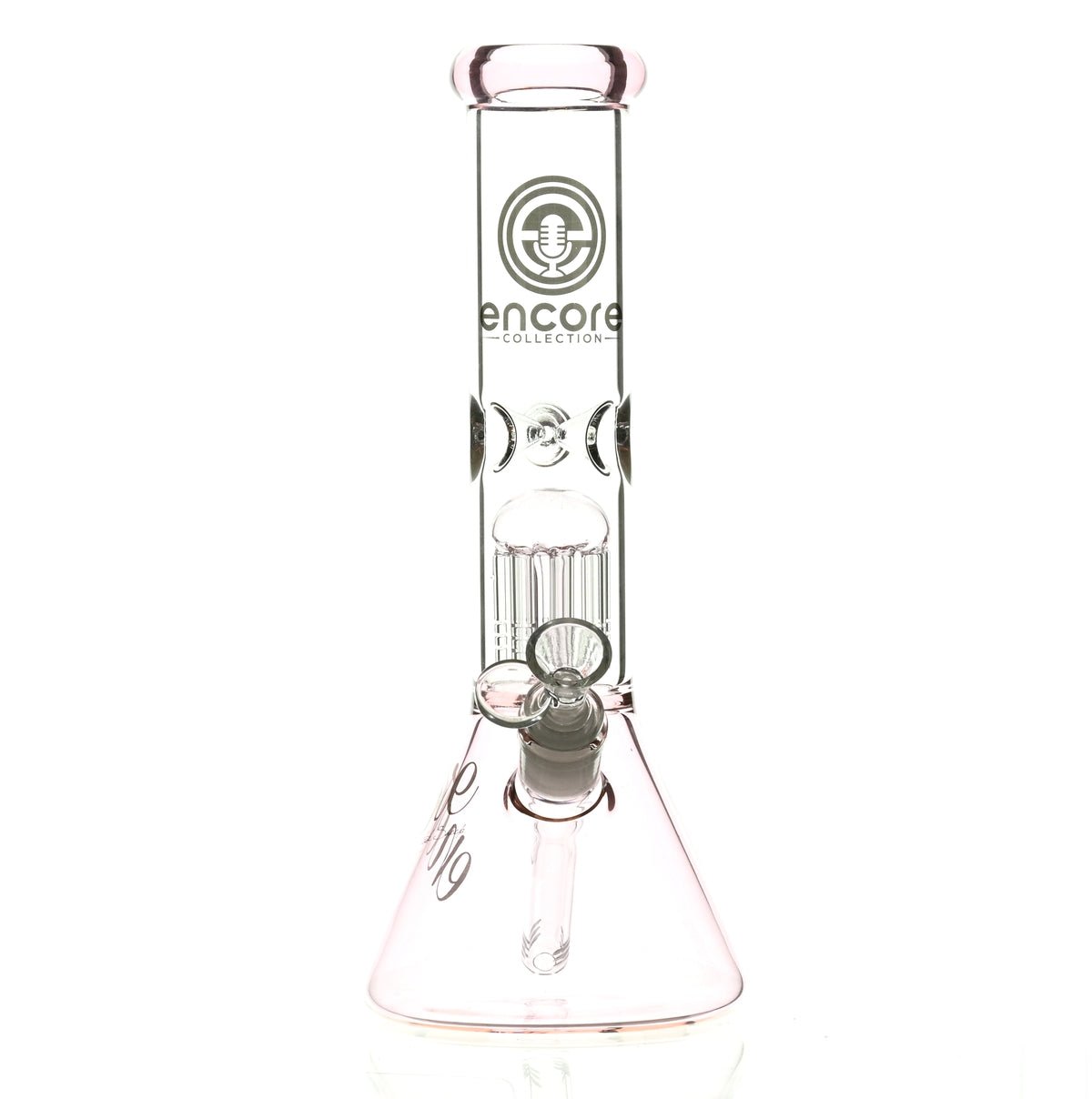 ENCORE 12 inch Pink Beaker Waterpipe with Tree Perc - Smoke Spot Glass