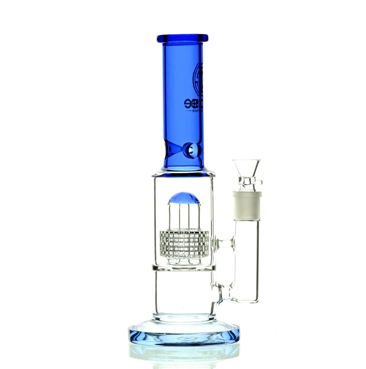 ENCORE 12 inch Metrix Showerhead Perc Blue scientific glass bong