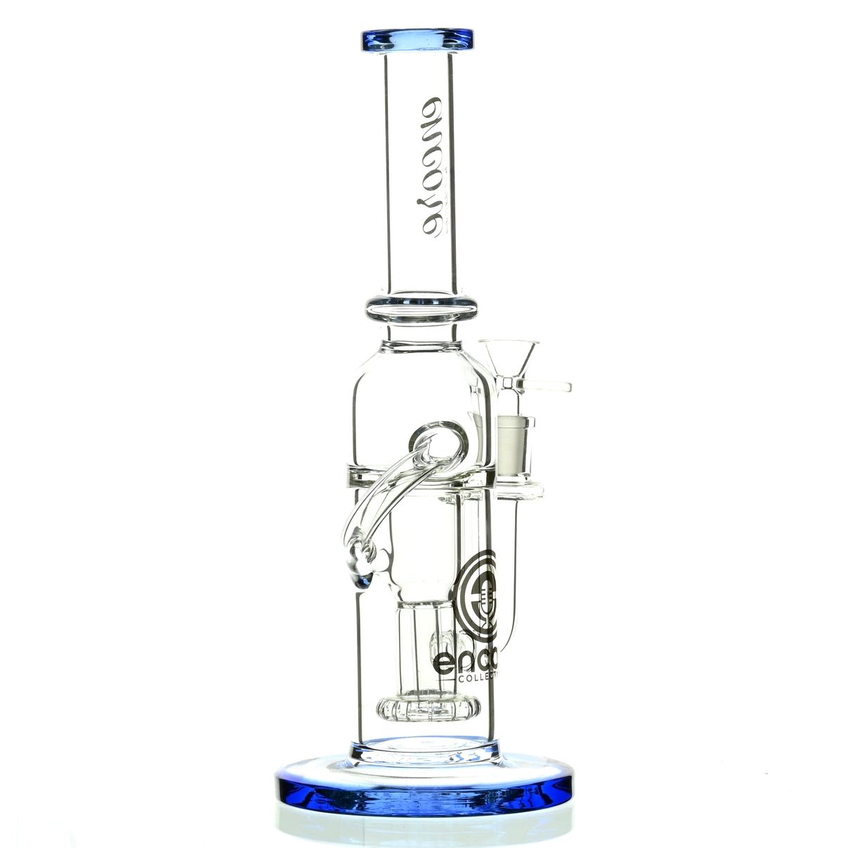 Encore 12 inch Recycler Blue full view with showerhead perc