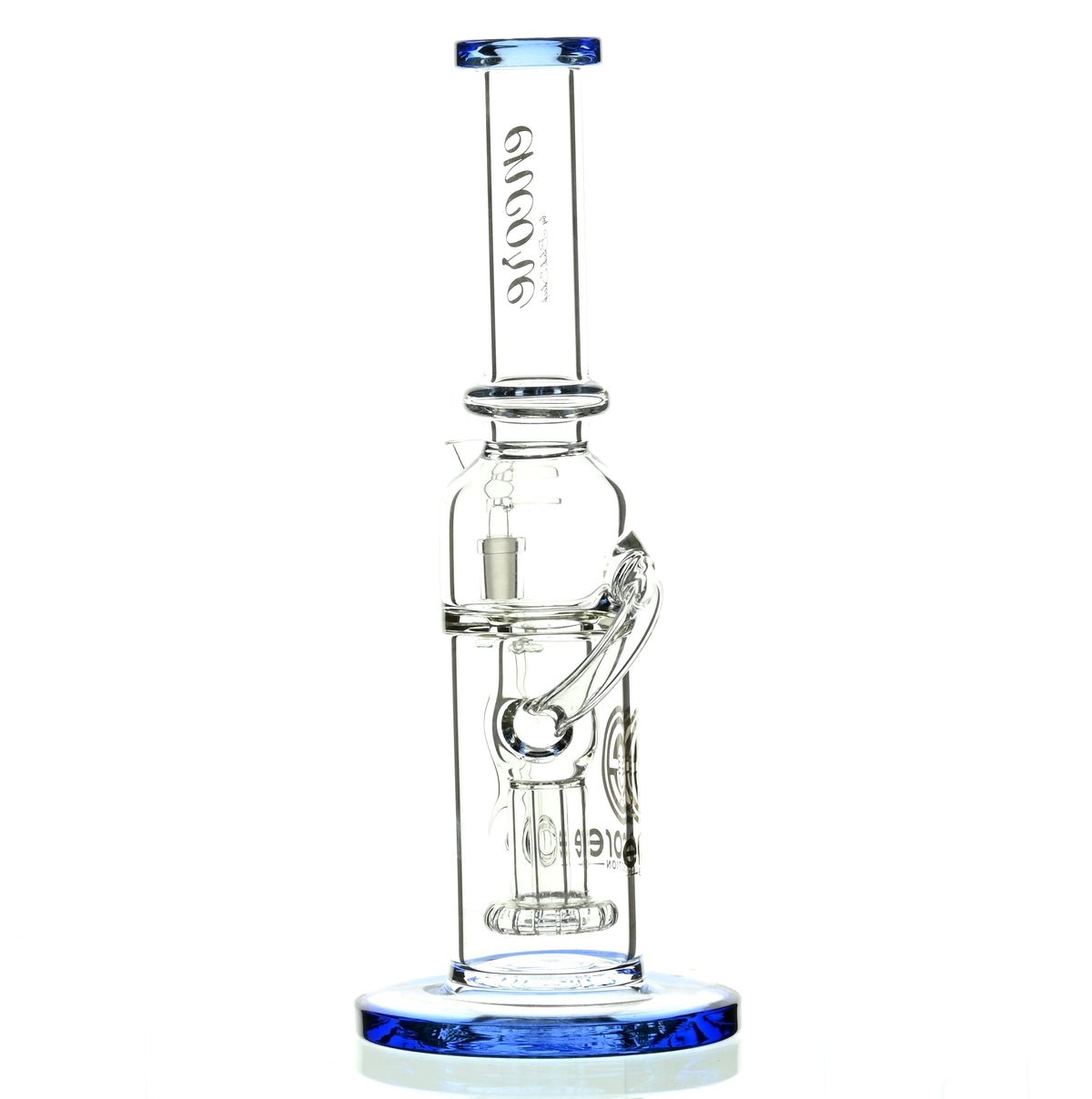 Encore 12 inch Recycler Blue showing 14mm 90 degree fixed stem joint