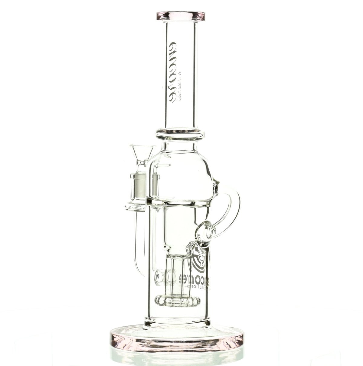 ENCORE 12 inch Pink Recycler with Showerhead Perc - Detail of Joint