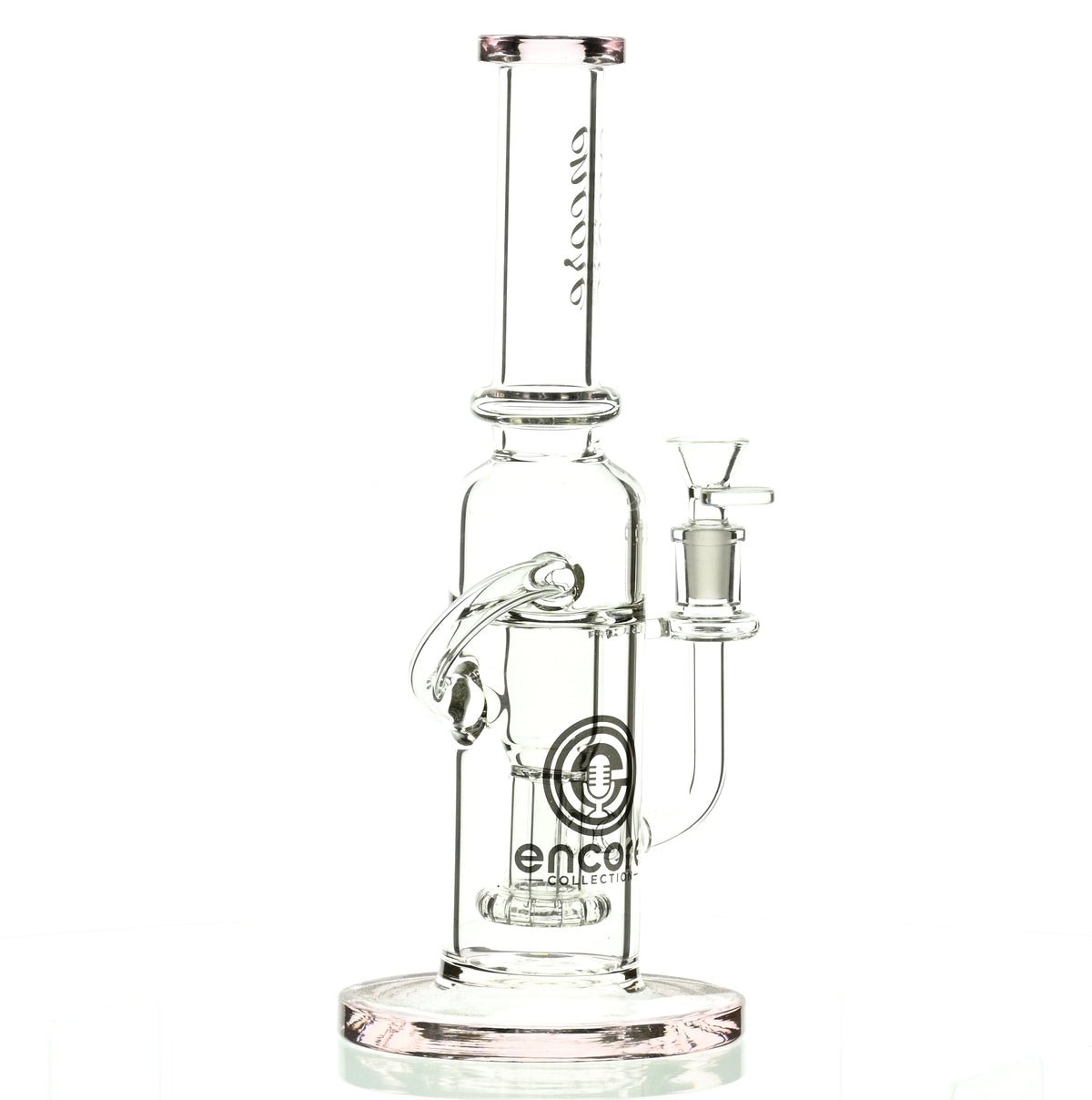 ENCORE 12 inch Pink Recycler with Showerhead Perc - Perc Closeup