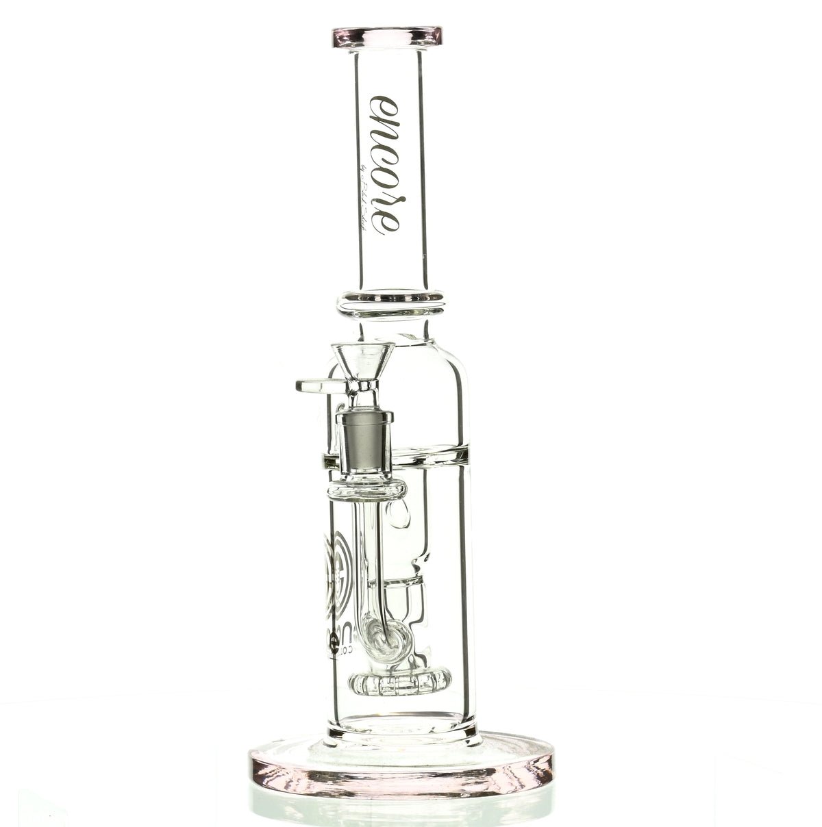 ENCORE 12 inch Pink Recycler with Showerhead Perc - Side Angle