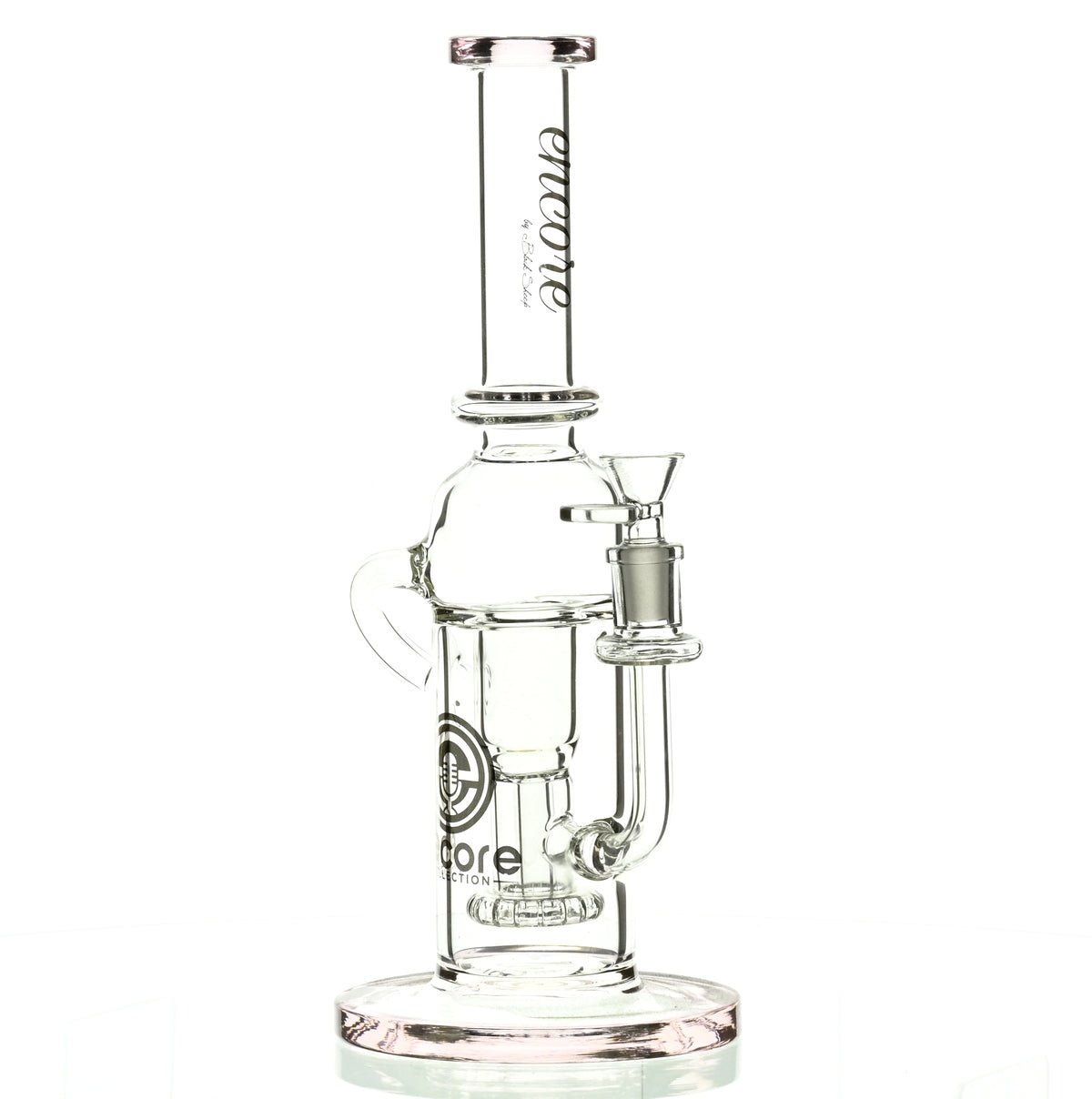 ENCORE 12 inch Pink Recycler with Showerhead Perc - Front View