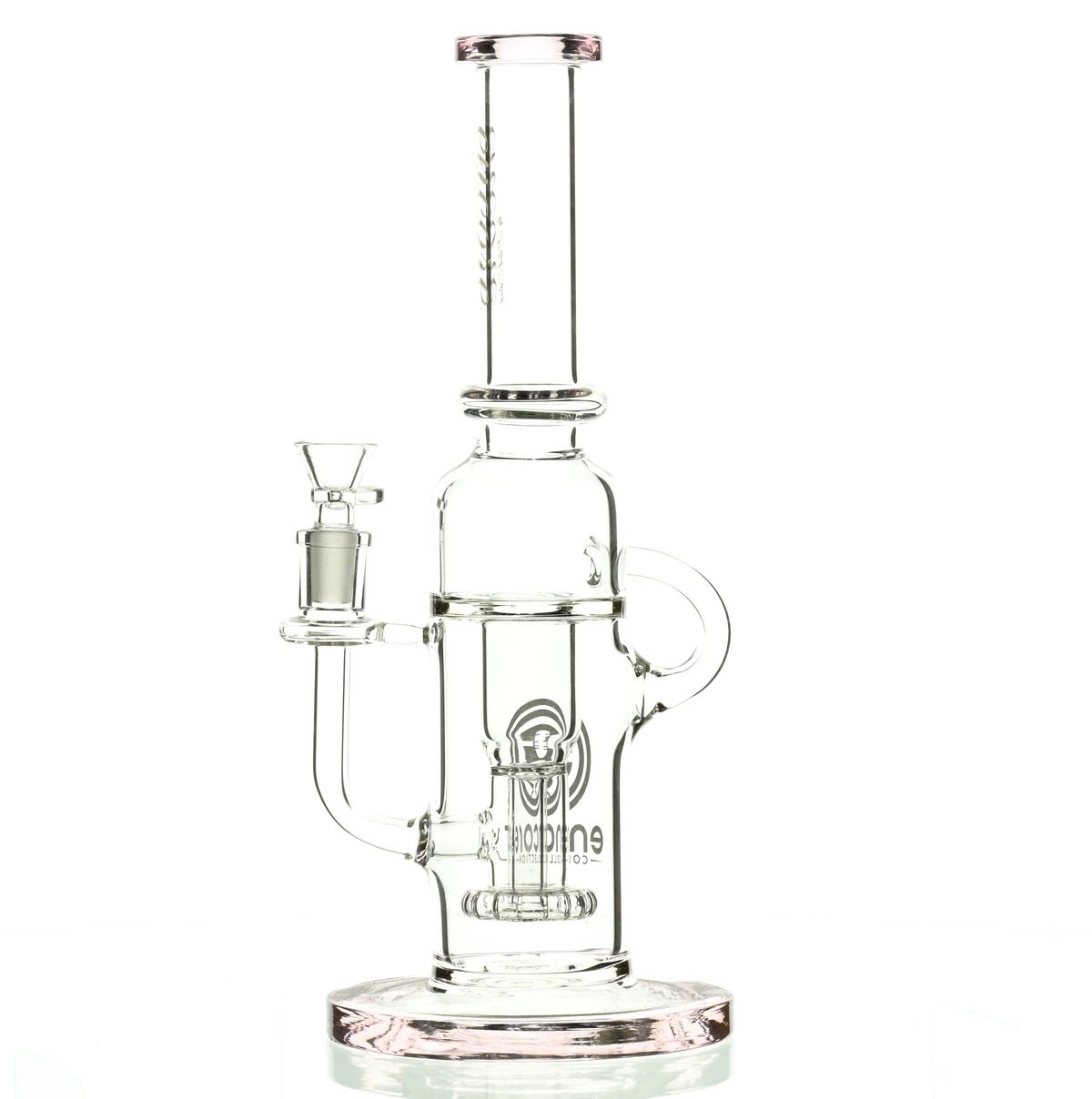 ENCORE 12 inch Pink Recycler with Showerhead Perc - Full View
