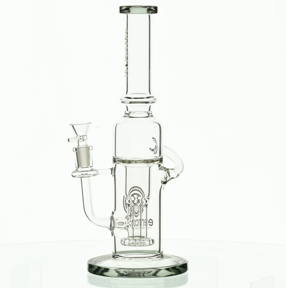 Close-up of Showerhead Perc on ENCORE 12 inch Recycler Waterpipe