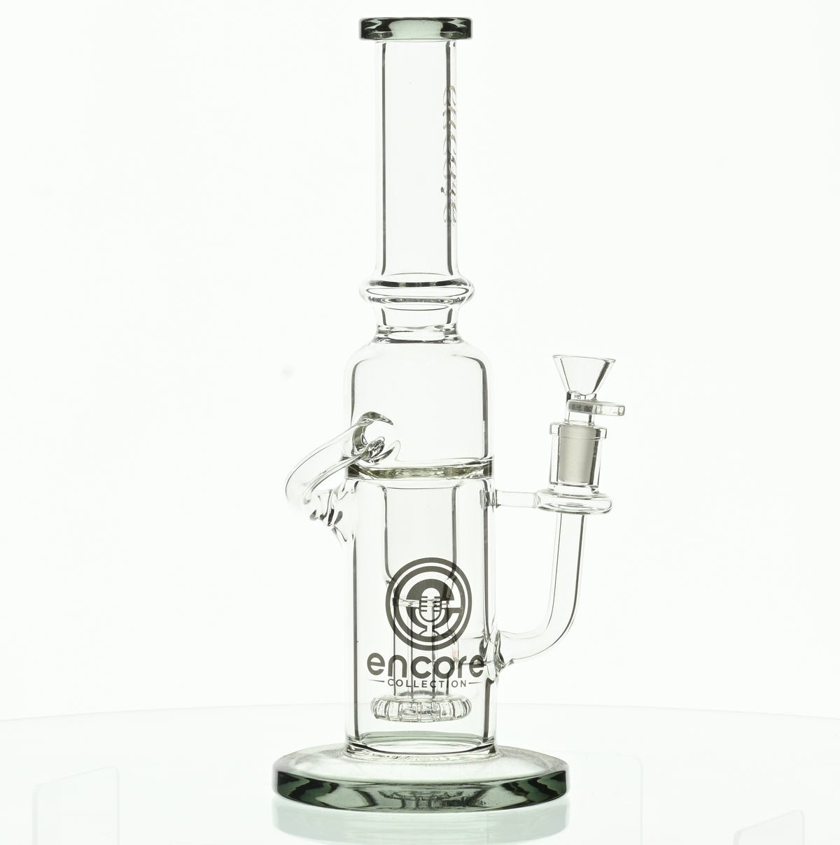 ENCORE 12 inch Recycler Waterpipe side angle with showerhead perc