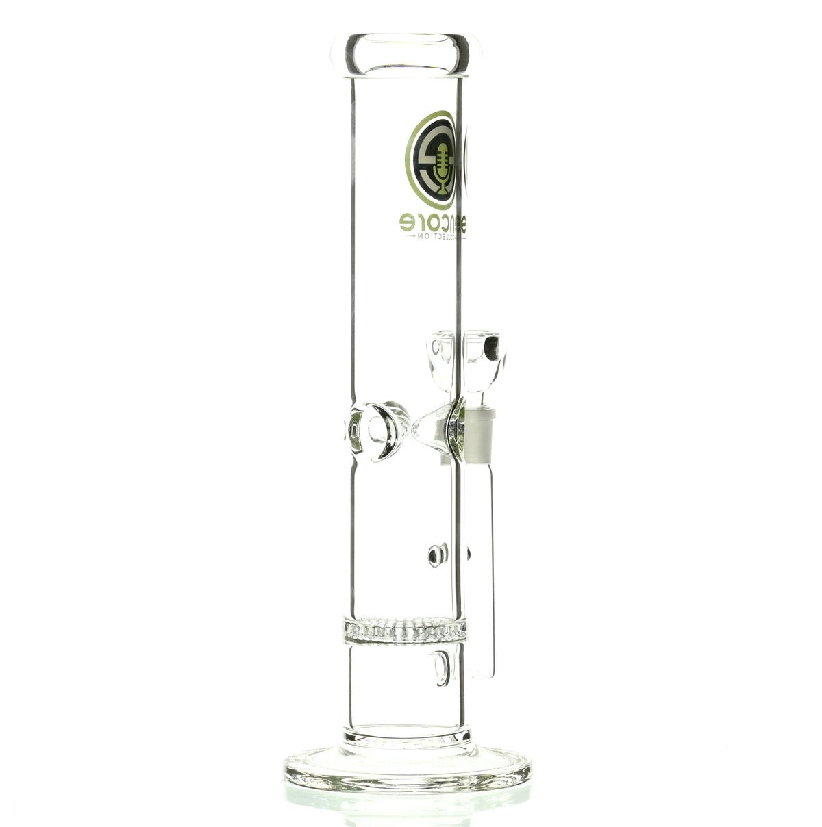 ENCORE 12 inch straight tube waterpipe with honeycomb percolator close-up