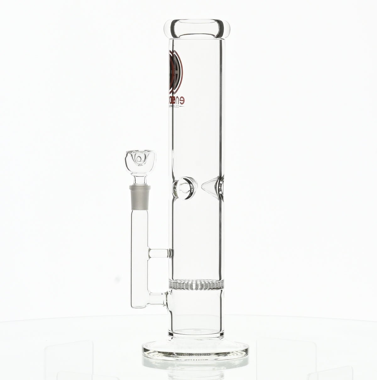 Close-up of honeycomb percolator on Encore 12 inch straight tube waterpipe