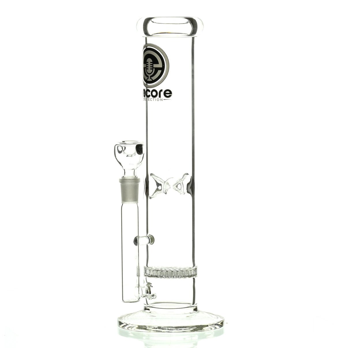 ENCORE 12" STRAIGHT TUBE W/HONEYCOMB PERC AND WHITE LOGO - Smoke Spot Smoke Shop