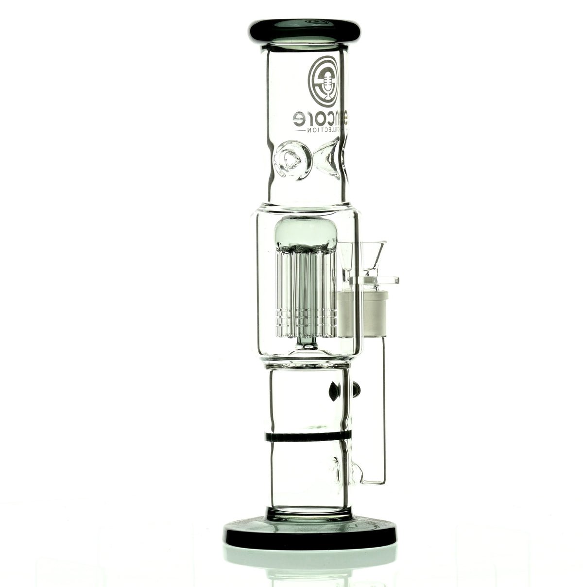 ENCORE 12" STRAIGHT TUBE W/TREE AND HONEYCOMB STACK PERC BLACK - Smoke Spot Smoke Shop