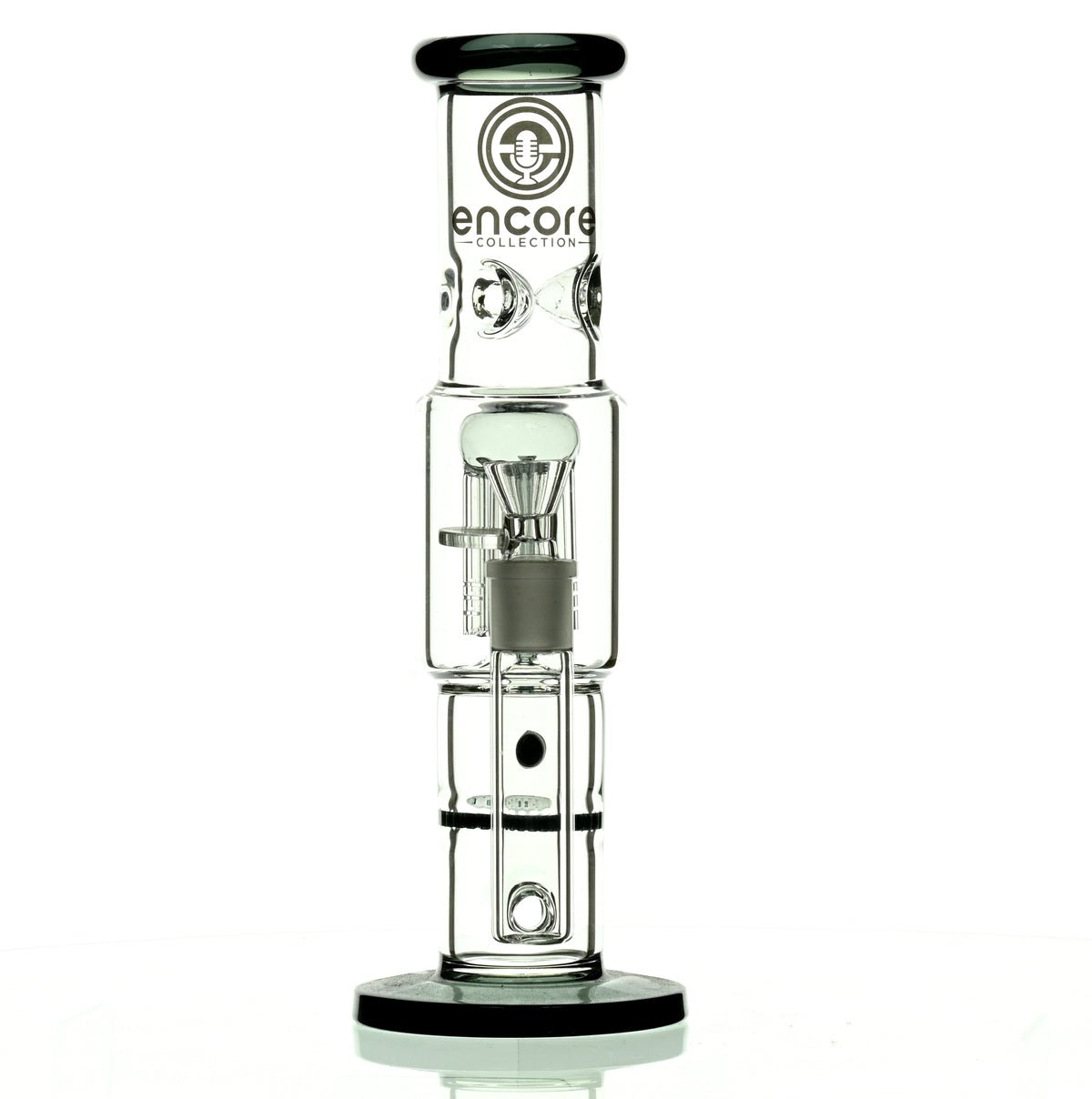 ENCORE 12" STRAIGHT TUBE W/TREE AND HONEYCOMB STACK PERC BLACK - Smoke Spot Smoke Shop