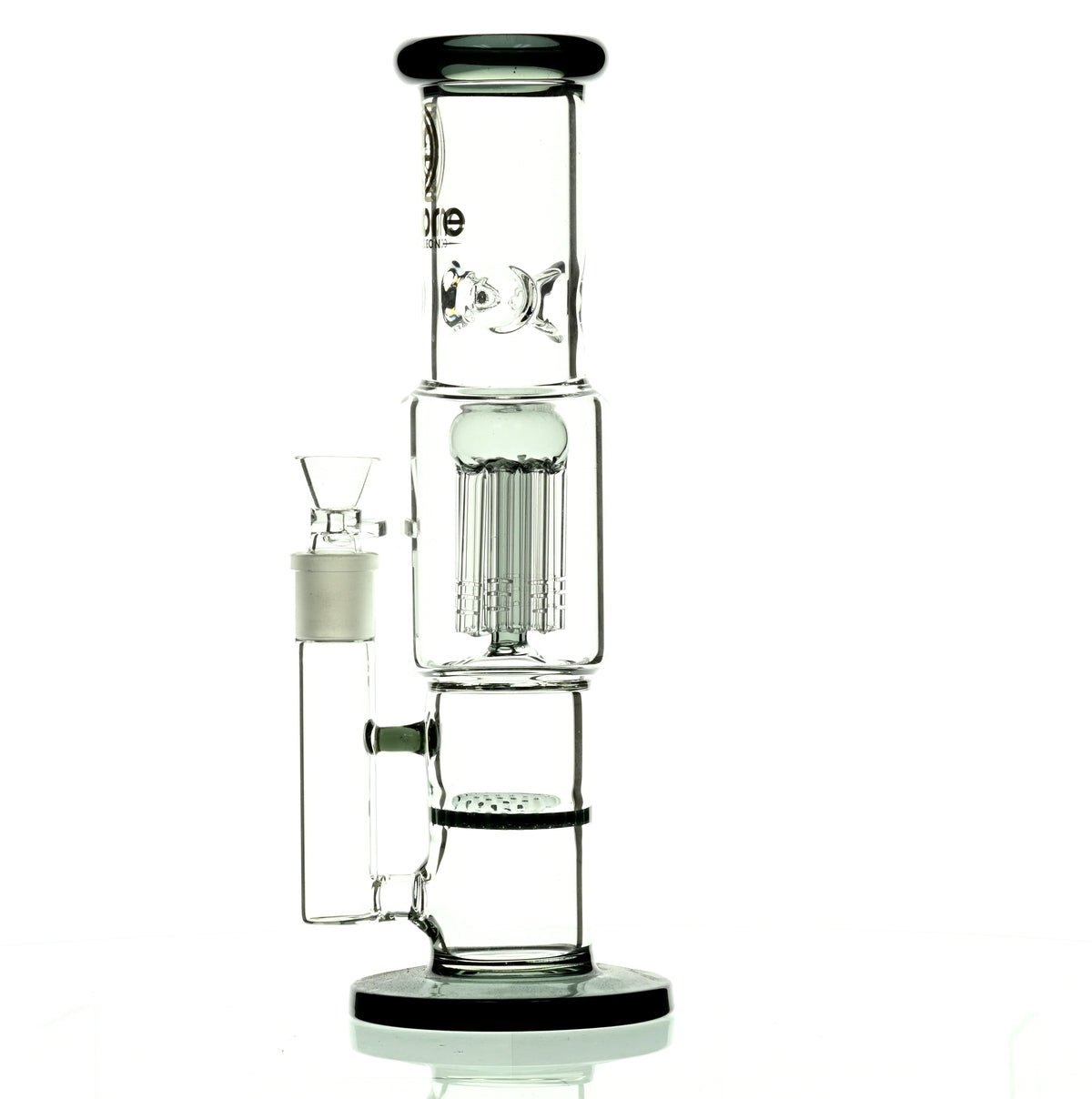 ENCORE 12" STRAIGHT TUBE W/TREE AND HONEYCOMB STACK PERC BLACK - Smoke Spot Smoke Shop