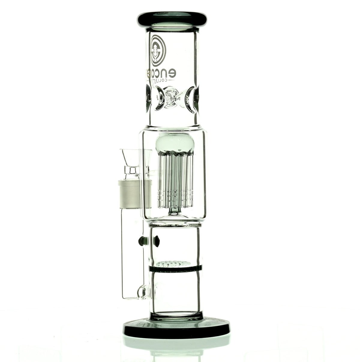 ENCORE 12" STRAIGHT TUBE W/TREE AND HONEYCOMB STACK PERC BLACK - Smoke Spot Smoke Shop