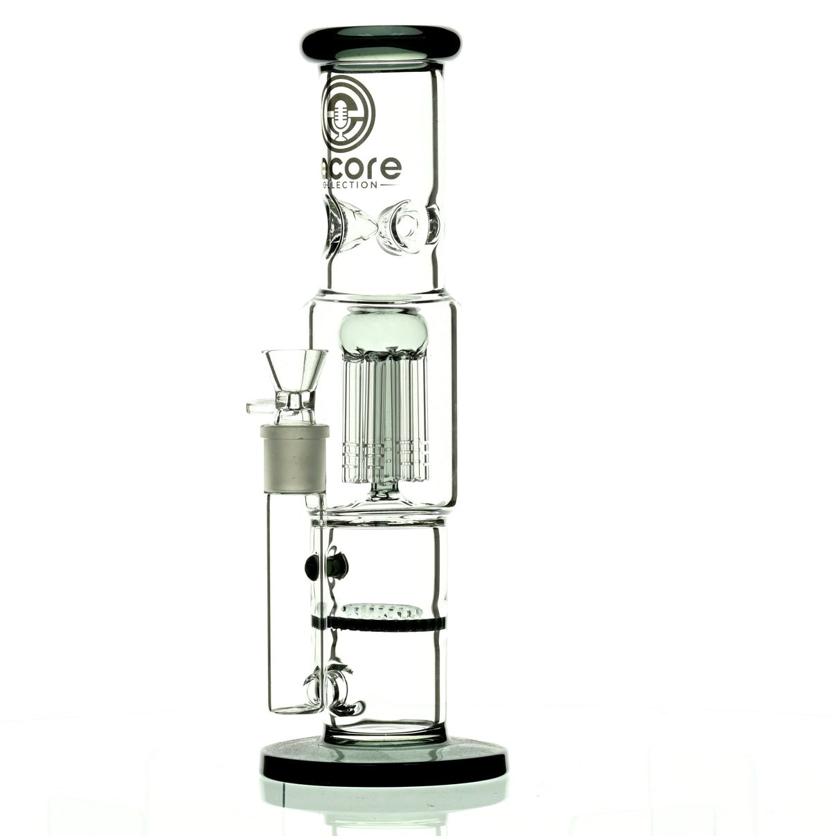 ENCORE 12" STRAIGHT TUBE W/TREE AND HONEYCOMB STACK PERC BLACK - Smoke Spot Smoke Shop