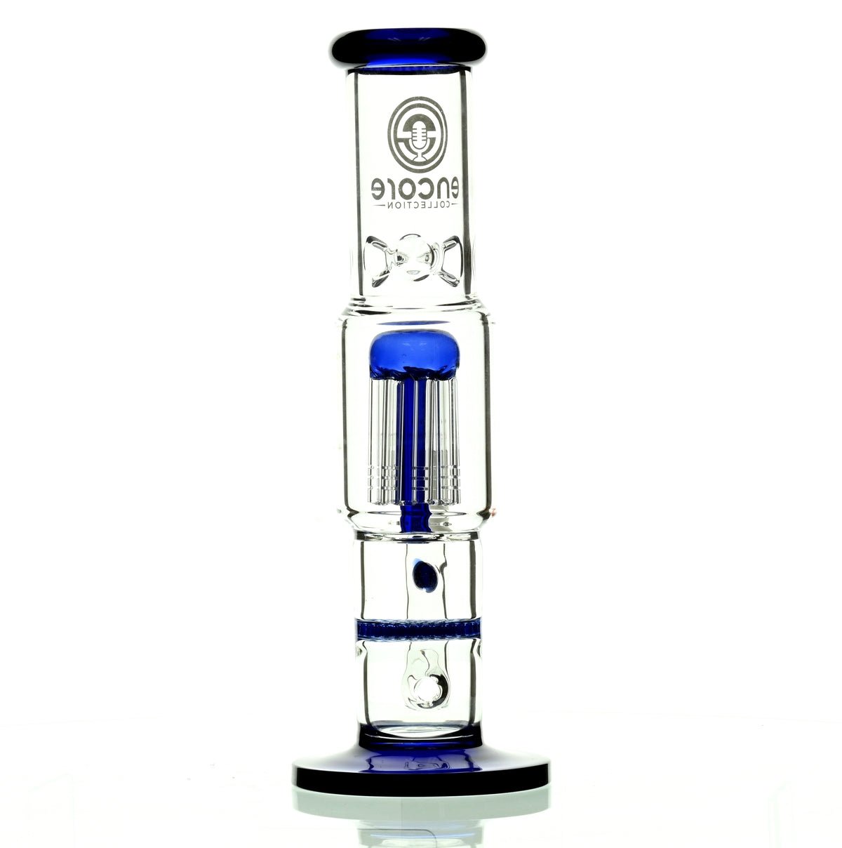ENCORE 12" STRAIGHT TUBE W/TREE AND HONEYCOMB STACK PERC BLUE - Smoke Spot Smoke Shop