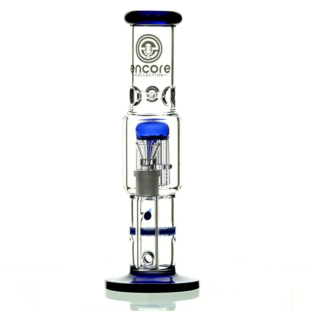ENCORE 12" STRAIGHT TUBE W/TREE AND HONEYCOMB STACK PERC BLUE - Smoke Spot Smoke Shop