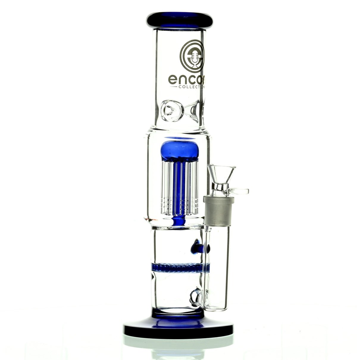 ENCORE 12" STRAIGHT TUBE W/TREE AND HONEYCOMB STACK PERC BLUE - Smoke Spot Smoke Shop