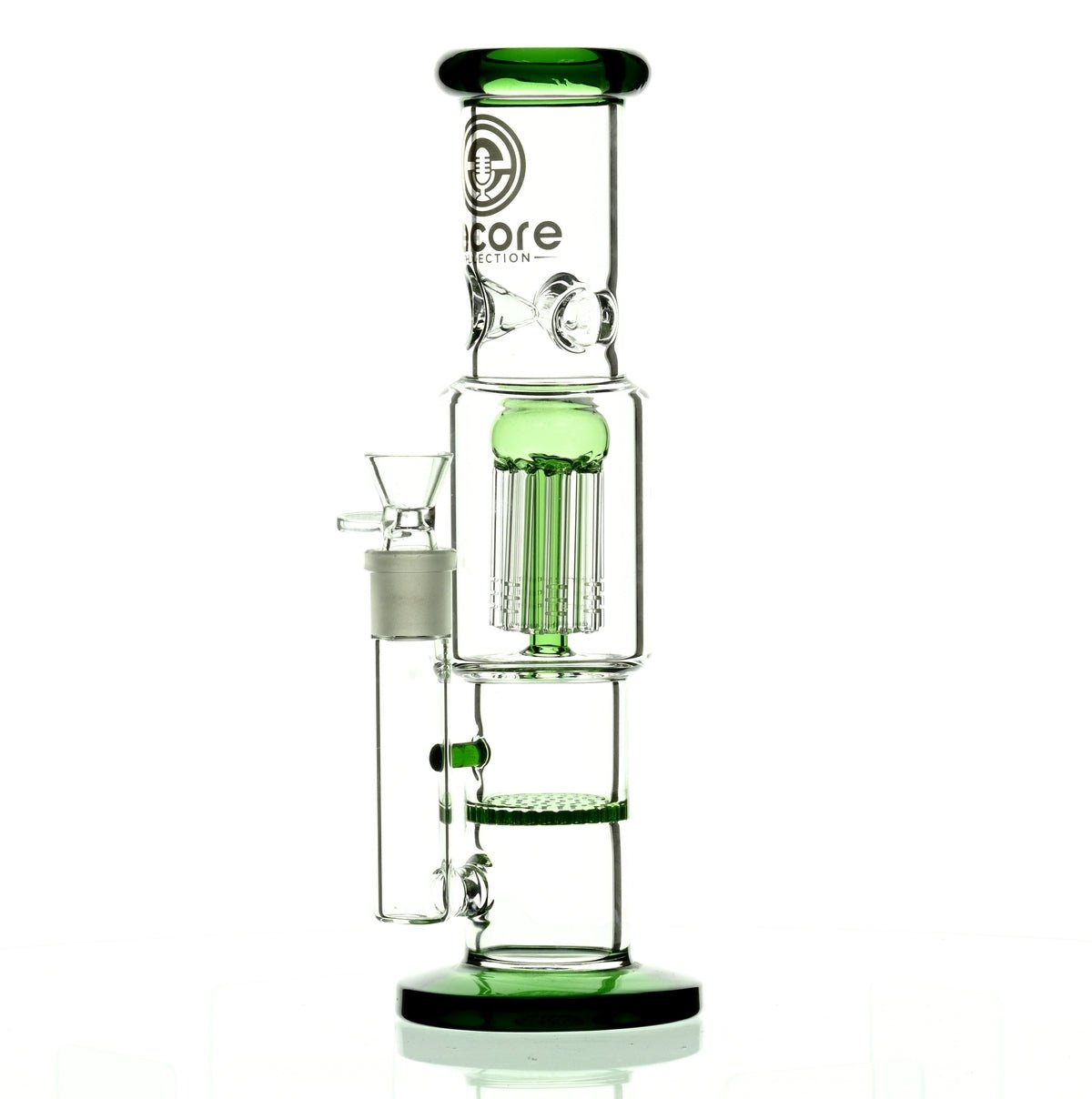 ENCORE 12" STRAIGHT TUBE W/TREE AND HONEYCOMB STACK PERC GREEN - Smoke Spot Smoke Shop