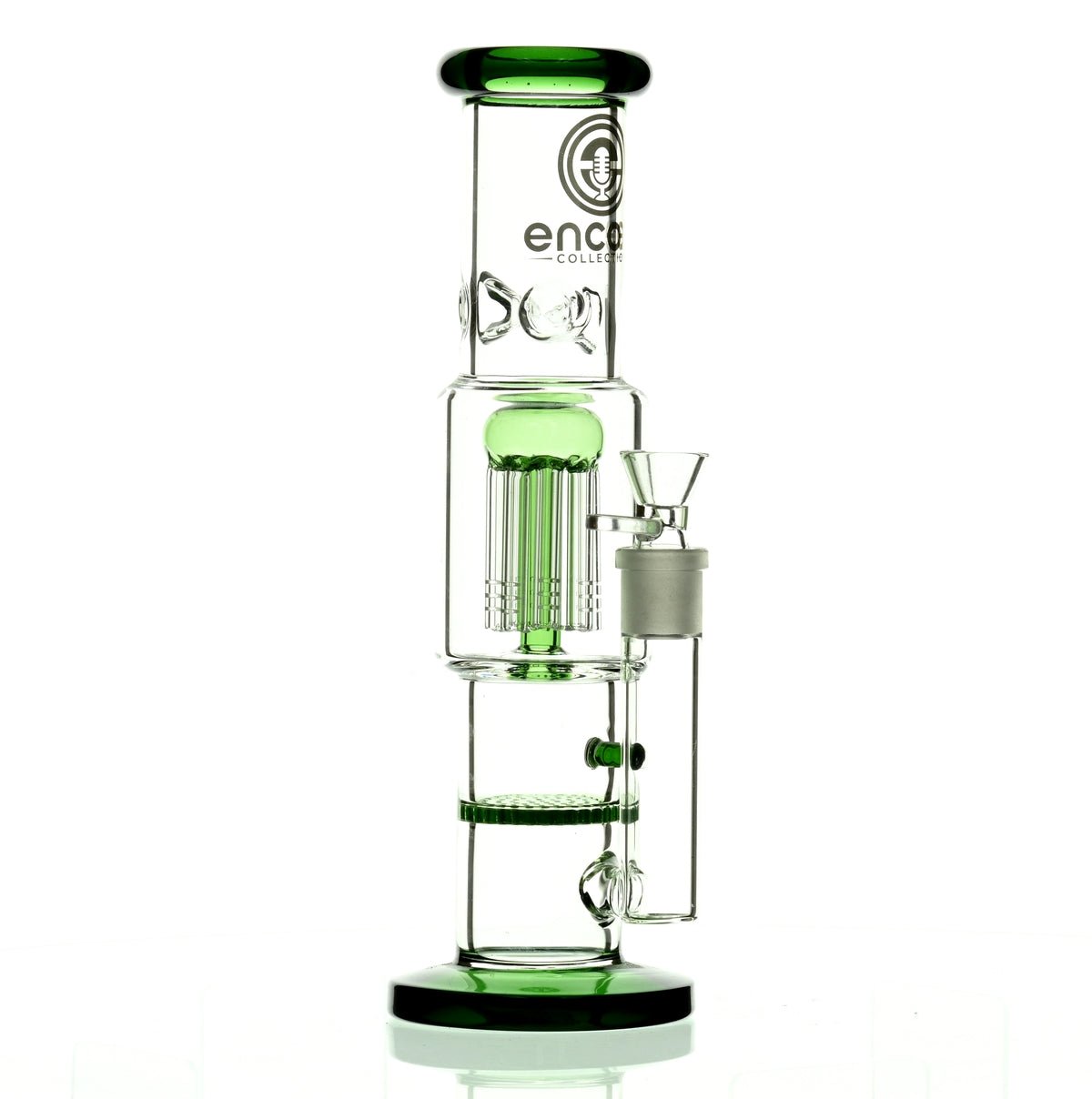 ENCORE 12" STRAIGHT TUBE W/TREE AND HONEYCOMB STACK PERC GREEN - Smoke Spot Smoke Shop