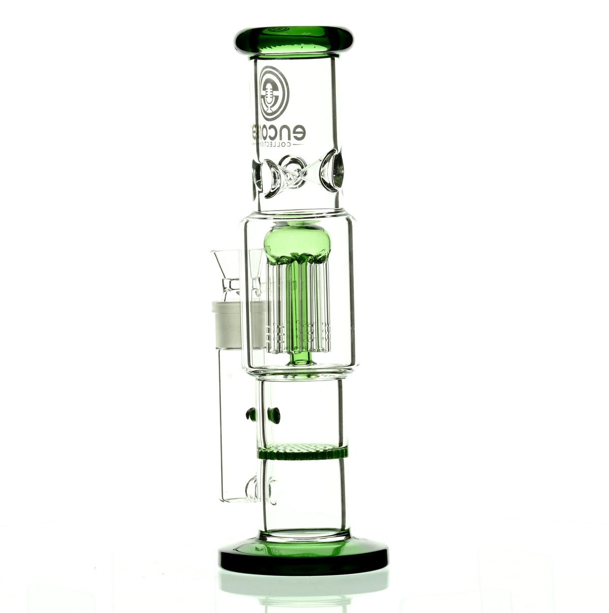 ENCORE 12" STRAIGHT TUBE W/TREE AND HONEYCOMB STACK PERC GREEN - Smoke Spot Smoke Shop