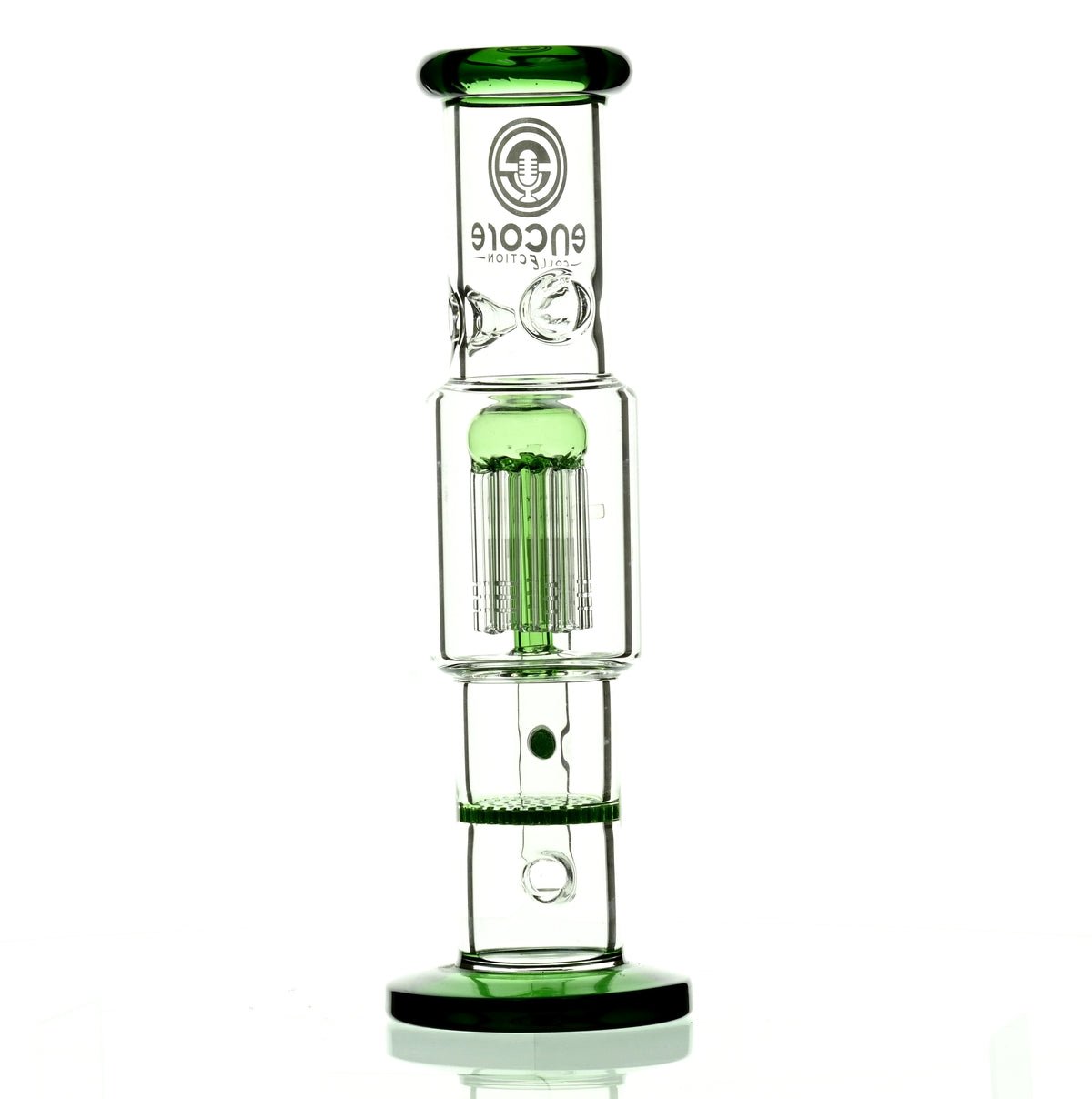ENCORE 12" STRAIGHT TUBE W/TREE AND HONEYCOMB STACK PERC GREEN - Smoke Spot Smoke Shop