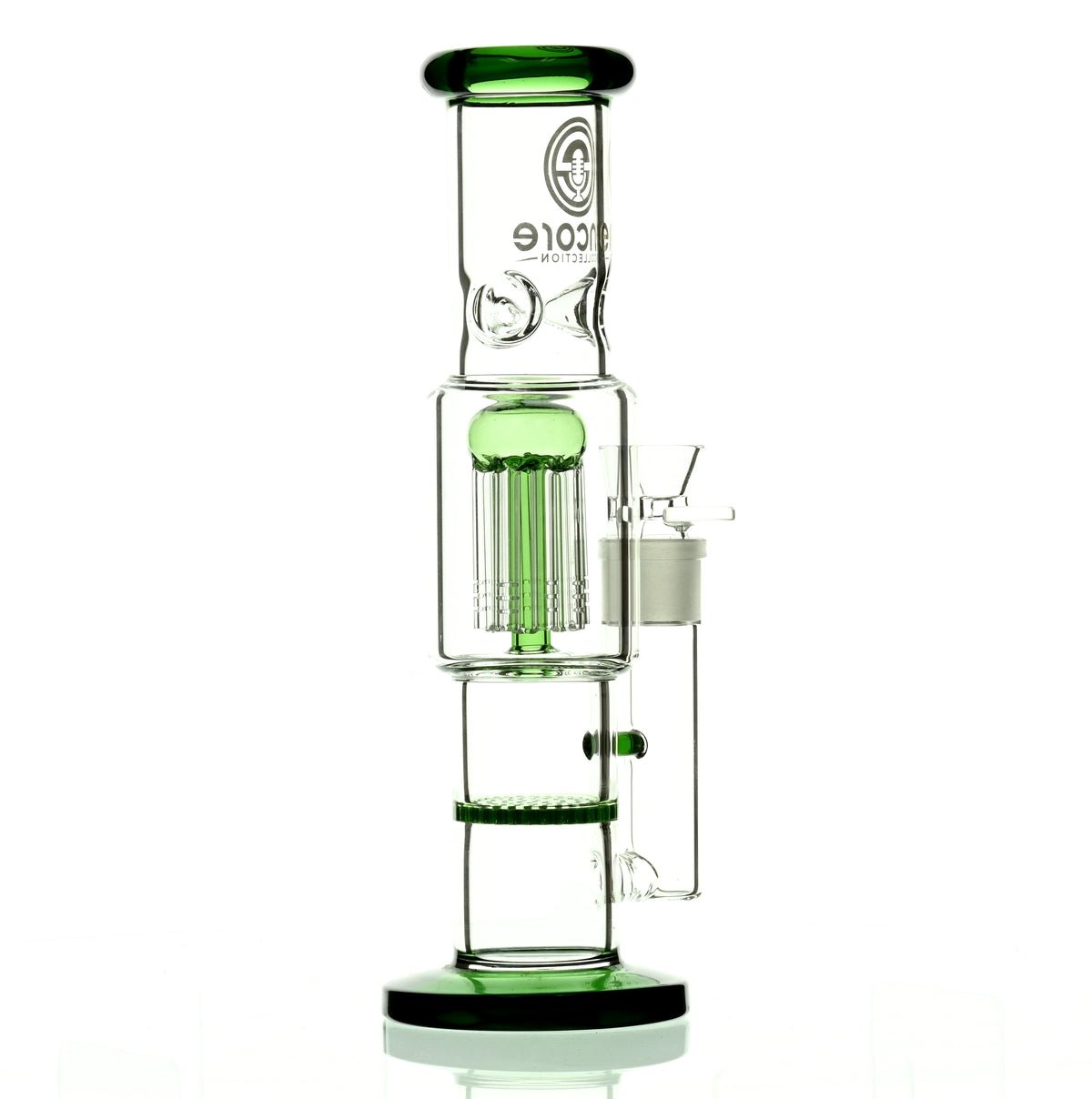 ENCORE 12" STRAIGHT TUBE W/TREE AND HONEYCOMB STACK PERC GREEN - Smoke Spot Smoke Shop