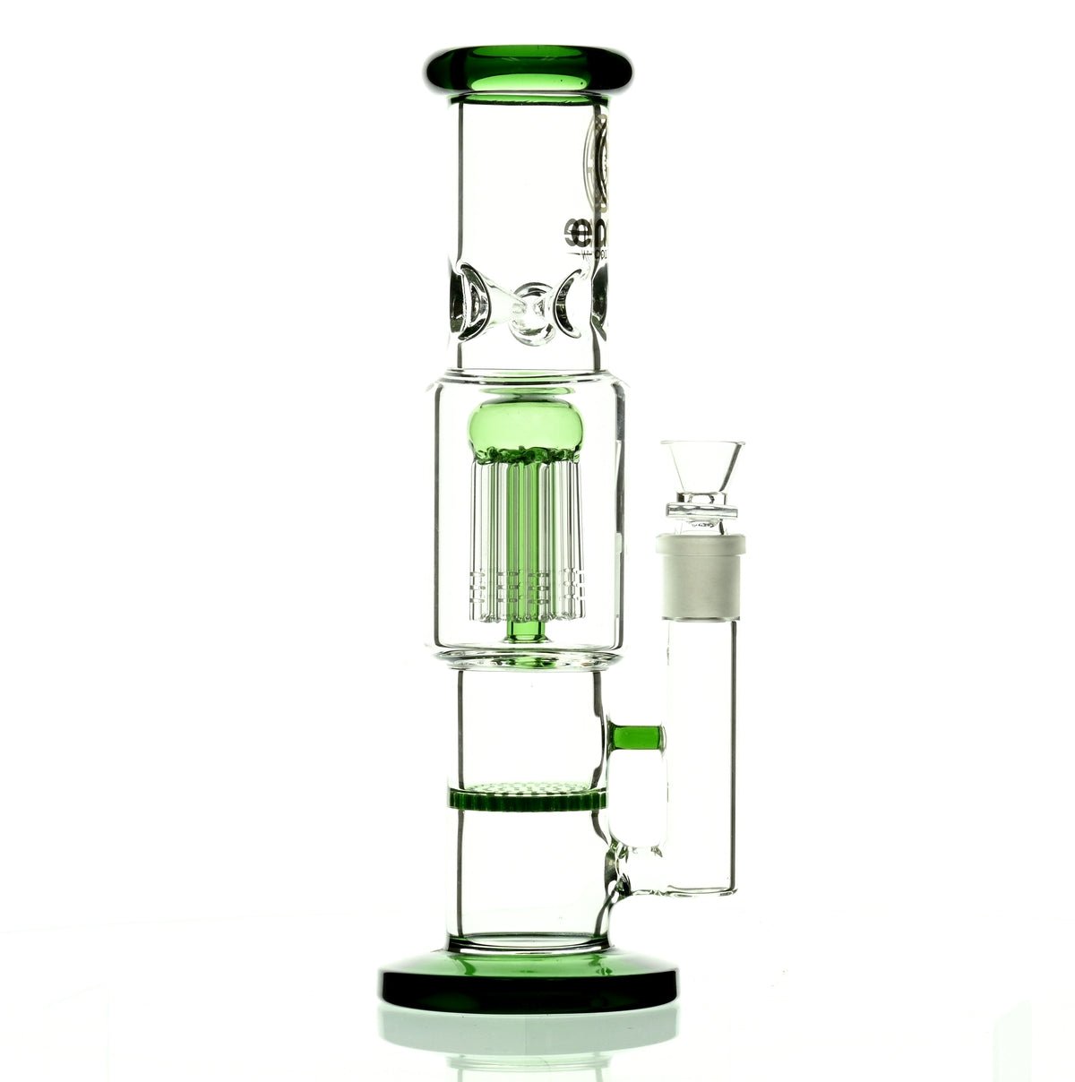 ENCORE 12" STRAIGHT TUBE W/TREE AND HONEYCOMB STACK PERC GREEN - Smoke Spot Smoke Shop