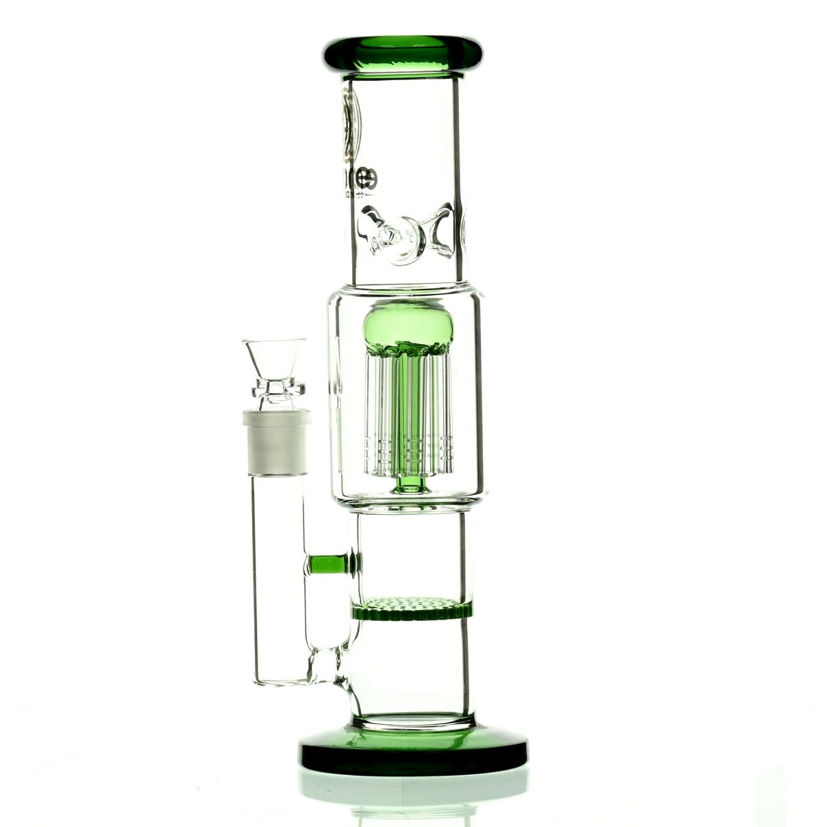 ENCORE 12" STRAIGHT TUBE W/TREE AND HONEYCOMB STACK PERC GREEN - Smoke Spot Smoke Shop