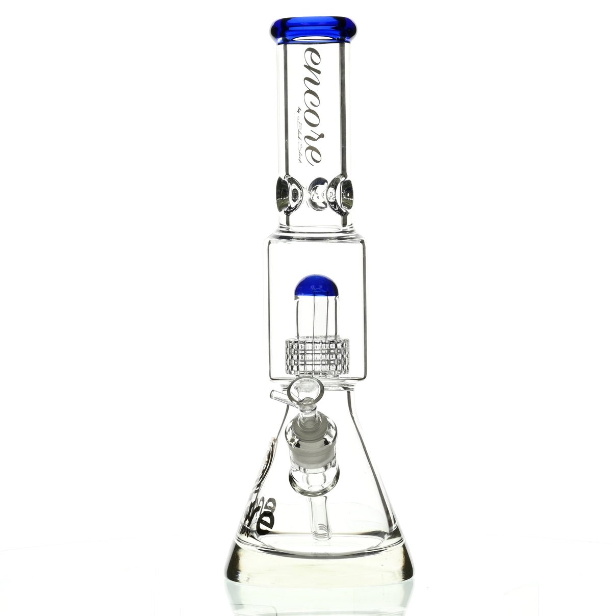 ENCORE 16" BEAKER W/MATRIX SHOWERHEAD BLUE - Smoke Spot Smoke Shop