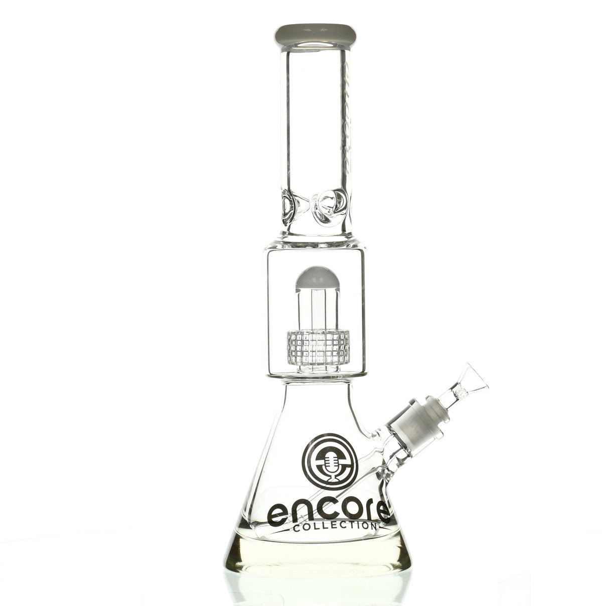 ENCORE 16" BEAKER W/MATRIX SHOWERHEAD WHITE - Smoke Spot Smoke Shop