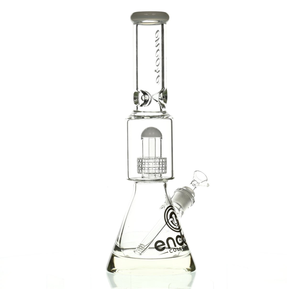 ENCORE 16" BEAKER W/MATRIX SHOWERHEAD WHITE - Smoke Spot Smoke Shop