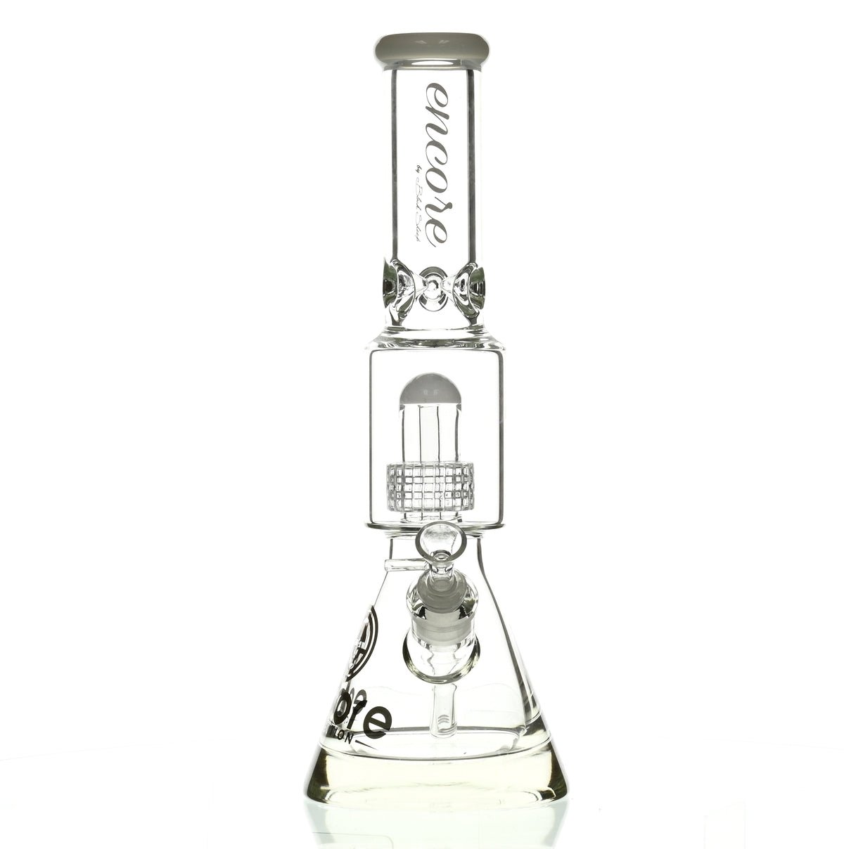 ENCORE 16" BEAKER W/MATRIX SHOWERHEAD WHITE - Smoke Spot Smoke Shop