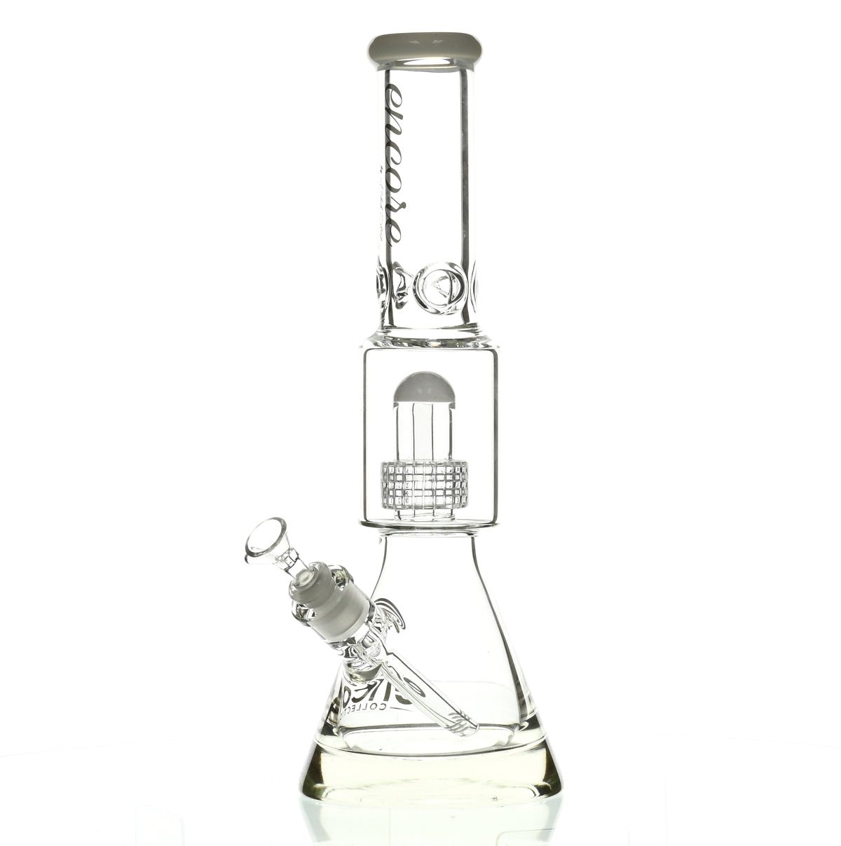 ENCORE 16" BEAKER W/MATRIX SHOWERHEAD WHITE - Smoke Spot Smoke Shop