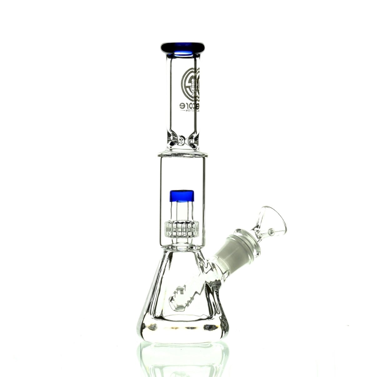ENCORE 9" BEAKER W/MATRIX SHOWERHEAD BLUE - Smoke Spot Smoke Shop