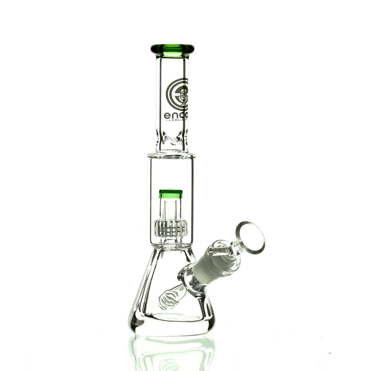 ENCORE 9" BEAKER W/MATRIX SHOWERHEAD GREEN - Smoke Spot Smoke Shop