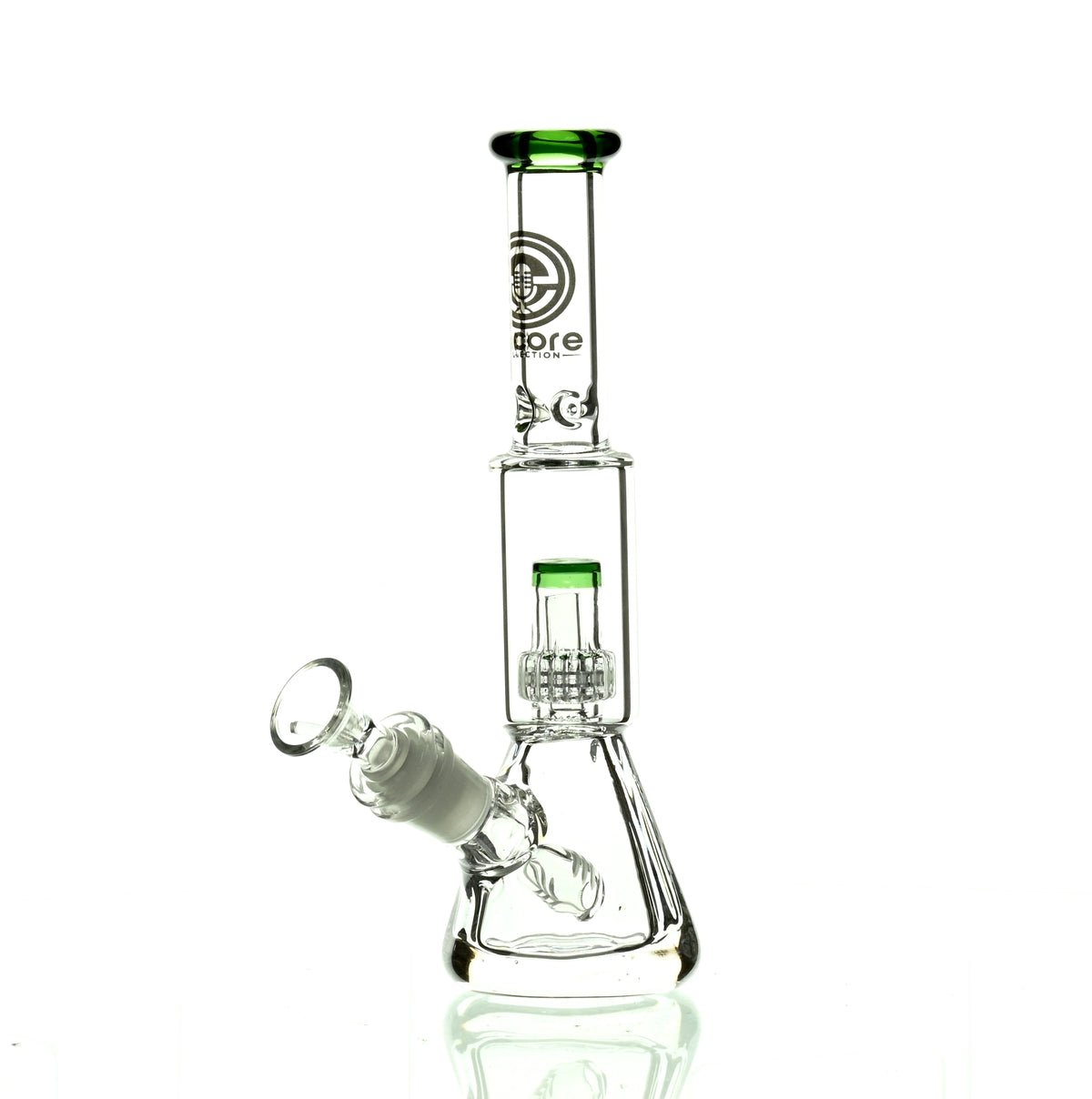 ENCORE 9" BEAKER W/MATRIX SHOWERHEAD GREEN - Smoke Spot Smoke Shop