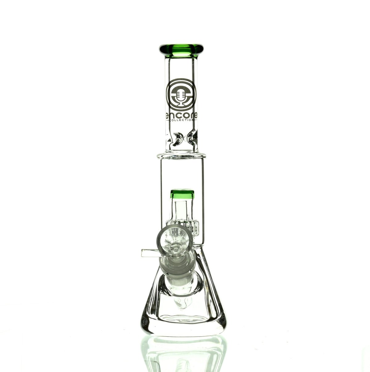 ENCORE 9" BEAKER W/MATRIX SHOWERHEAD GREEN - Smoke Spot Smoke Shop